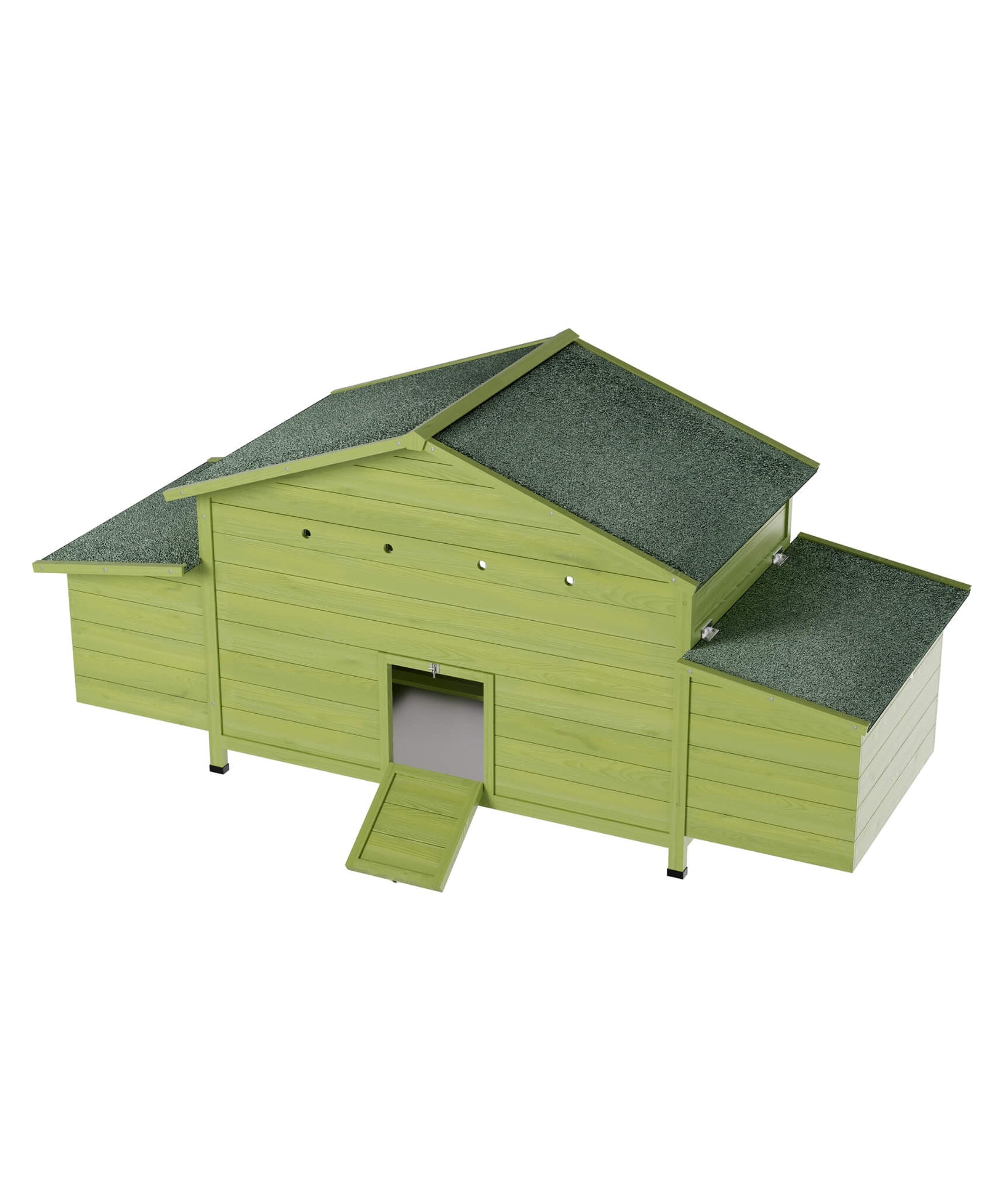 70-Inch Wooden Chicken Coop With Nesting Box, Perch, And Run Doors (SAK74619)