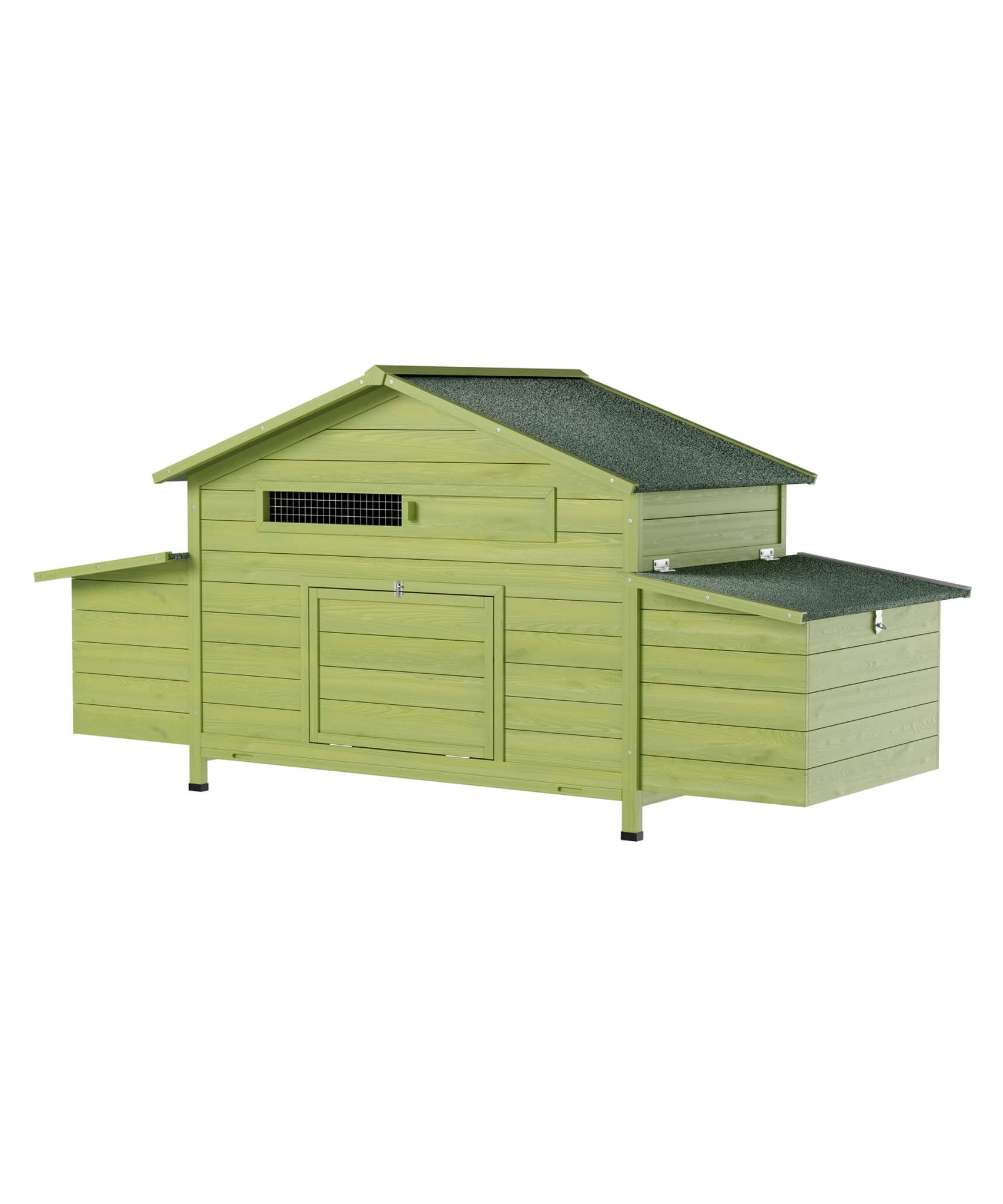 70-Inch Wooden Chicken Coop With Nesting Box, Perch, And Run Doors (SAK74619)