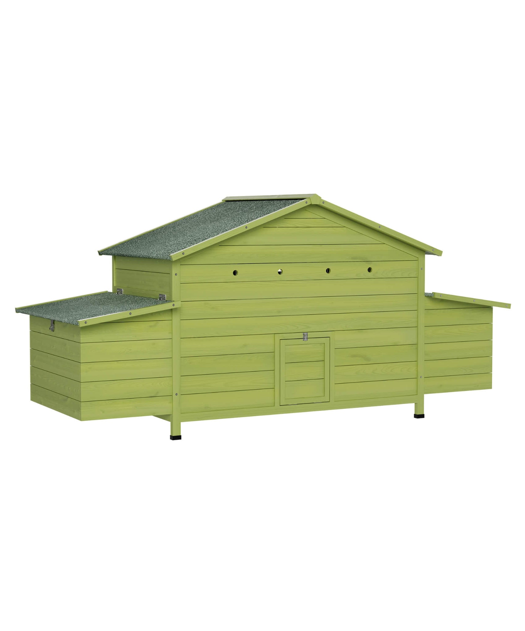 70-Inch Wooden Chicken Coop With Nesting Box, Perch, And Run Doors (SAK74619)