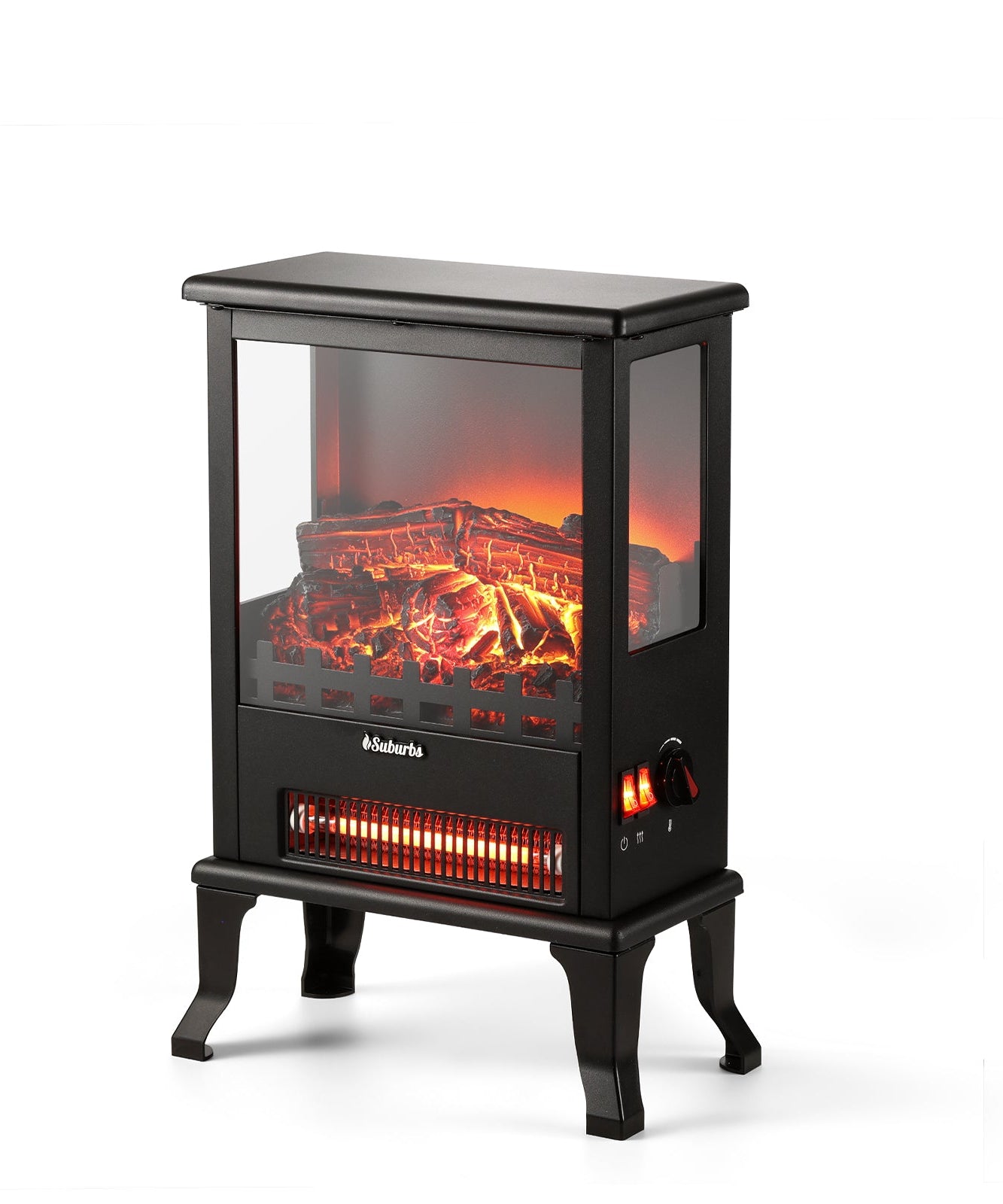 (Open Box) Suburbs TS17Q Electric Fireplace Stove Heater