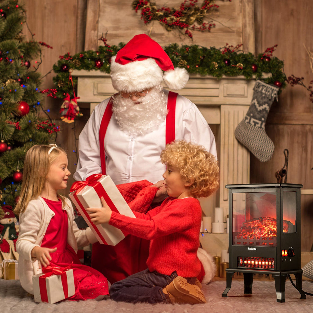 (Open Box) Suburbs TS17Q Electric Fireplace Stove Heater