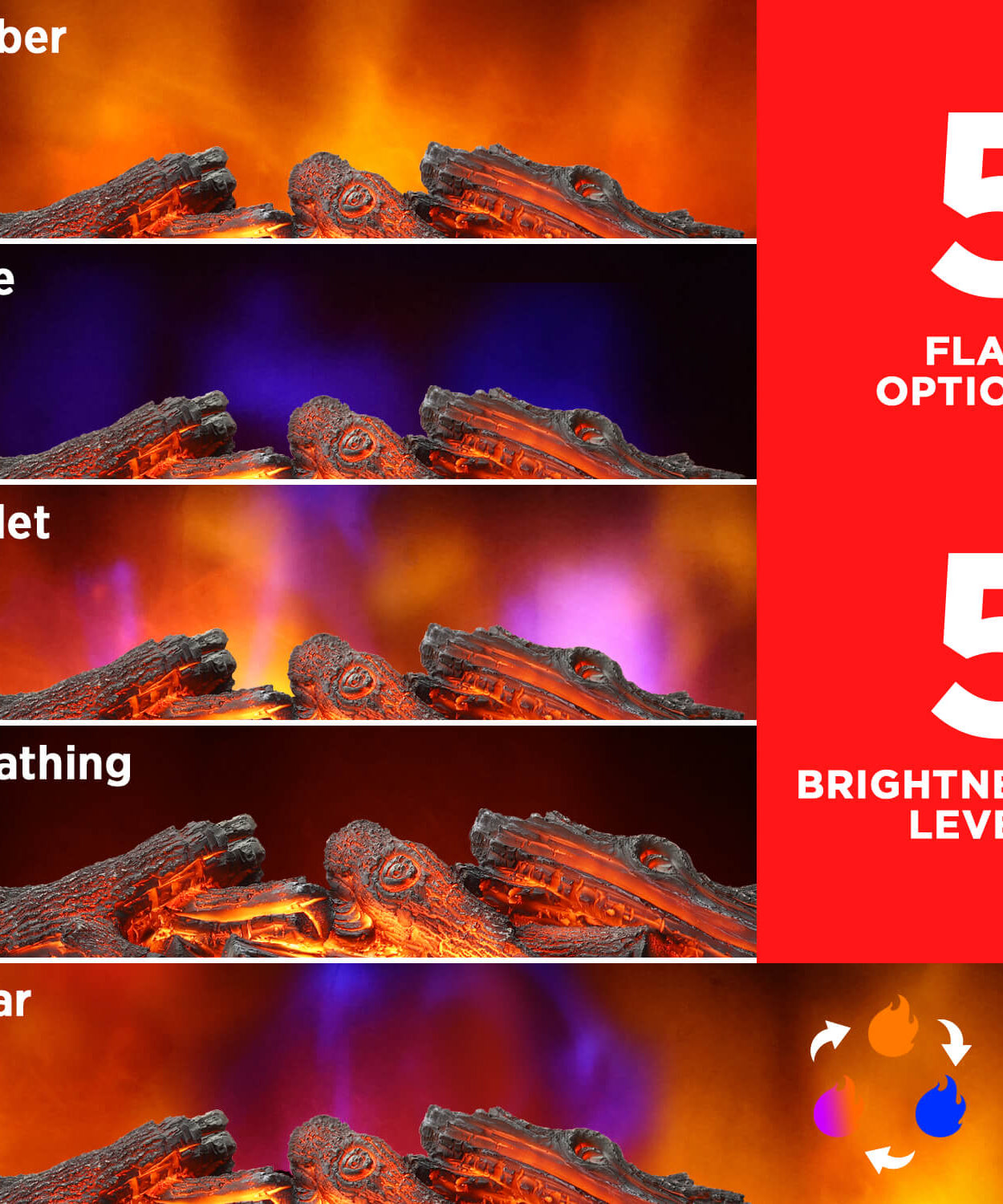 (Open Box) Eternal Flame EF26-LG Electric Fireplace Logs