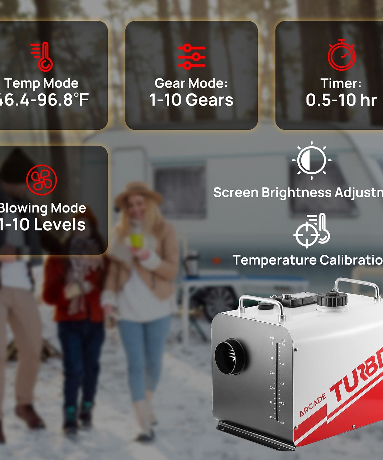 Arcade H8BP Diesel Heater, 8kW Triple Power, All-in-One Compact