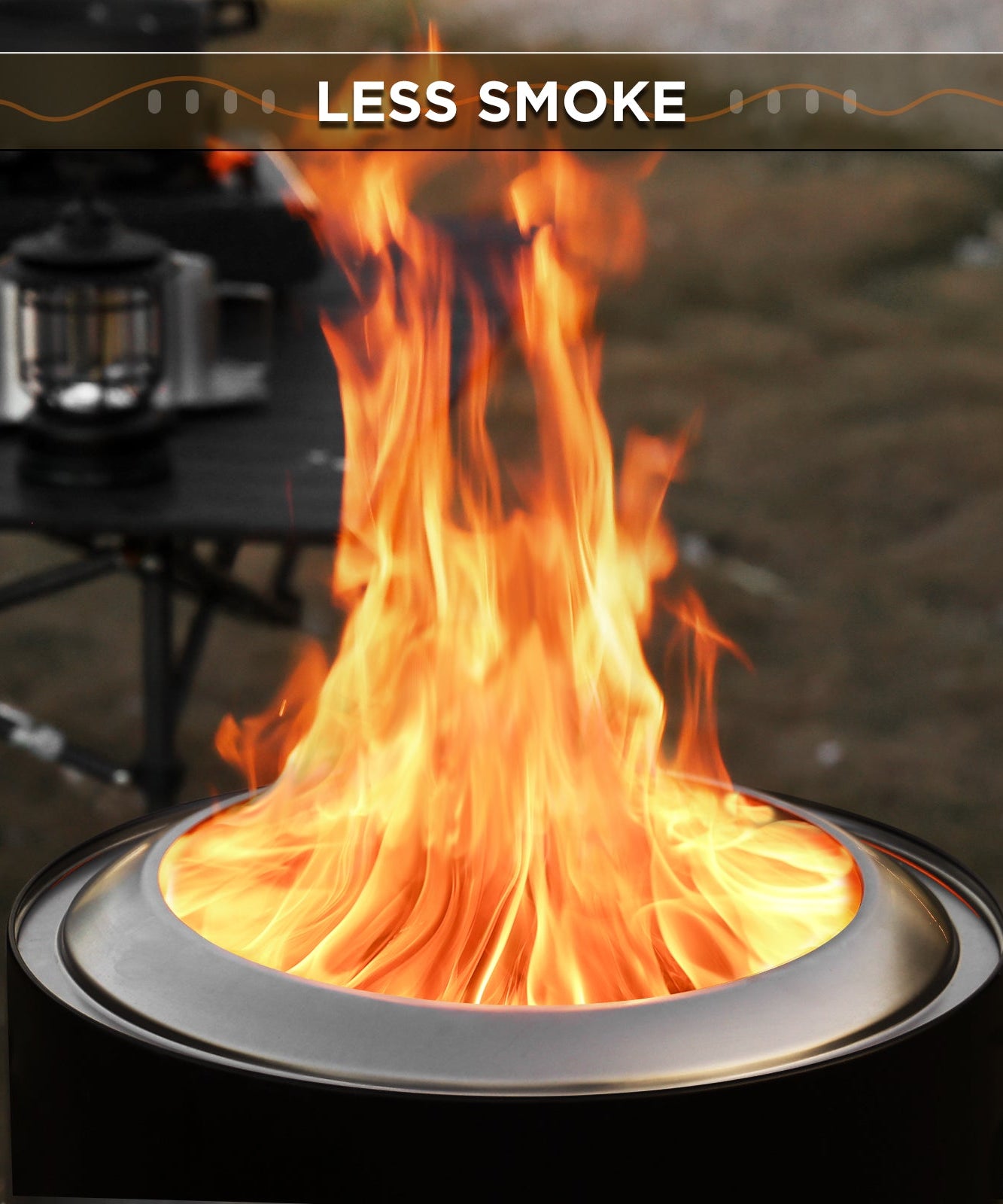 Pluto R19-PG Smokeless Outdoor Fire Pit -  Painted Black