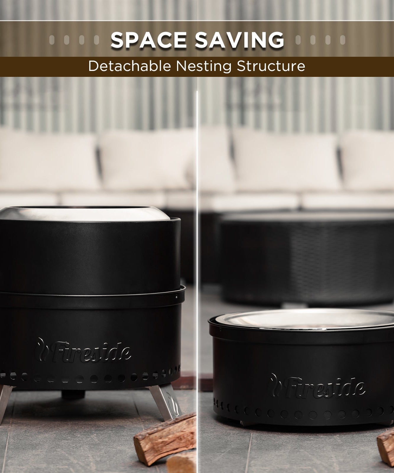 Pluto R19-PG Smokeless Outdoor Fire Pit -  Painted Black