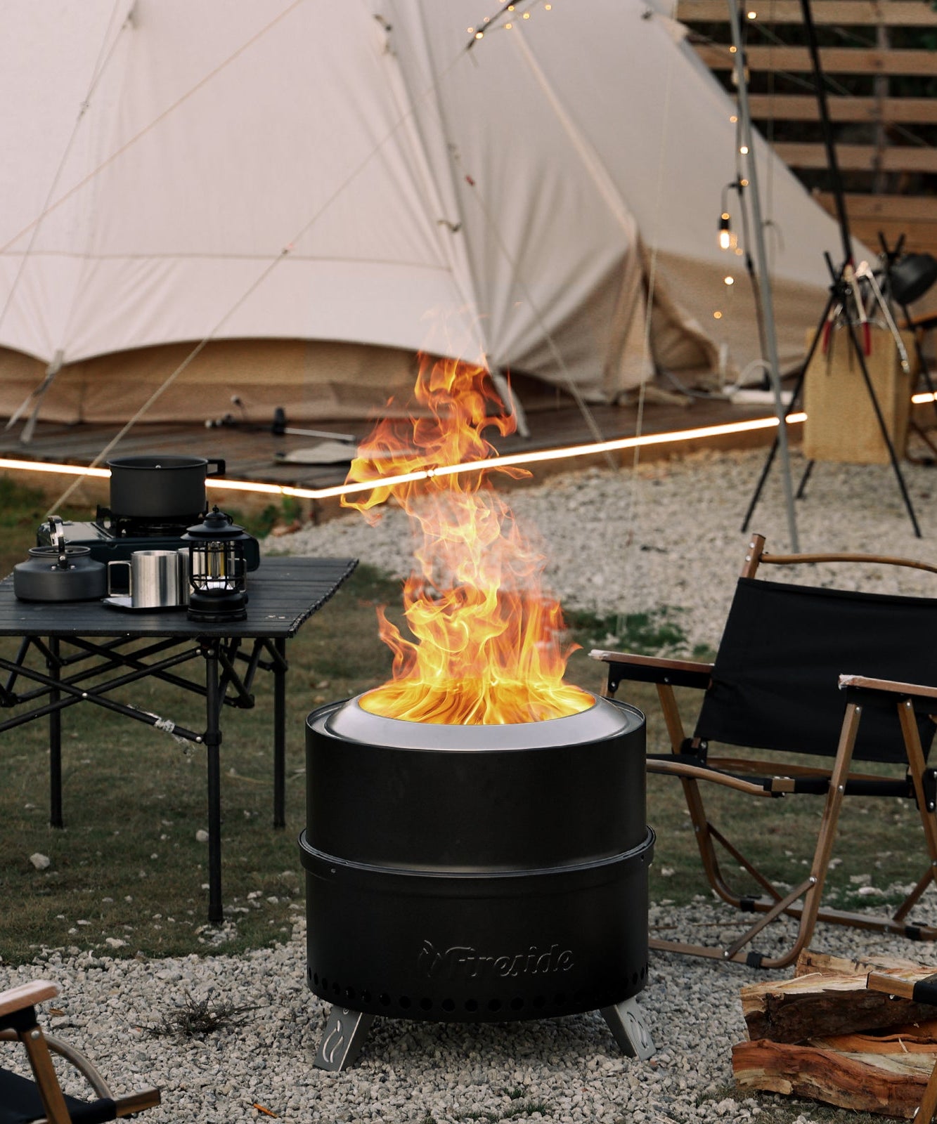 Pluto R19-PG Smokeless Outdoor Fire Pit -  Painted Black