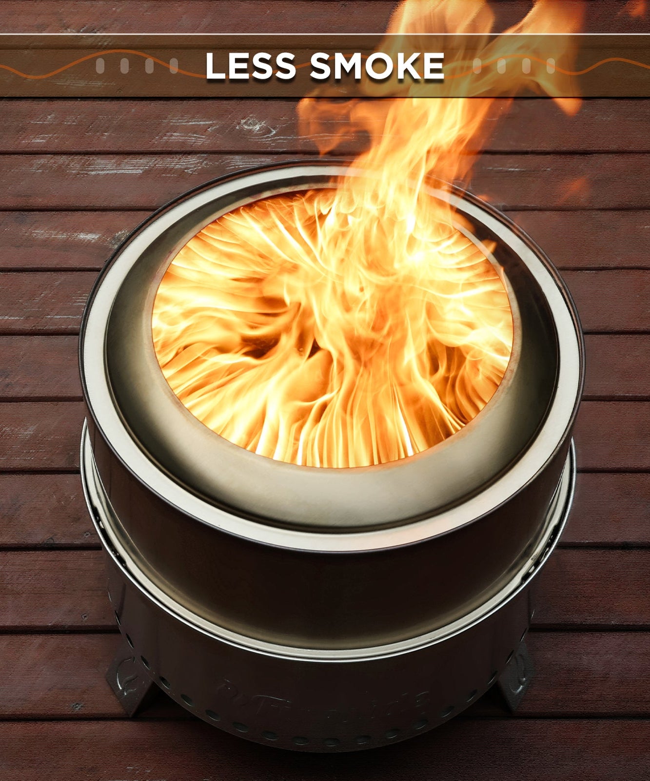 Pluto R19-SS Smokeless Outdoor Fire Pit -  Stainless Steel