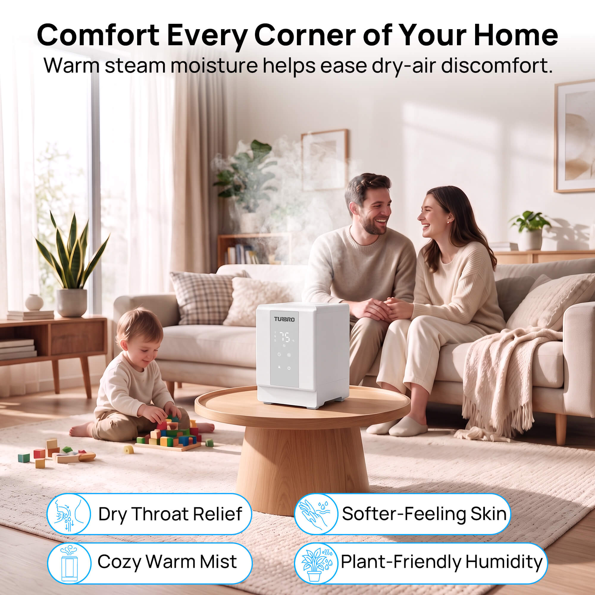Greenland 4L Stainless Steel Steam Warm Mist Humidifier