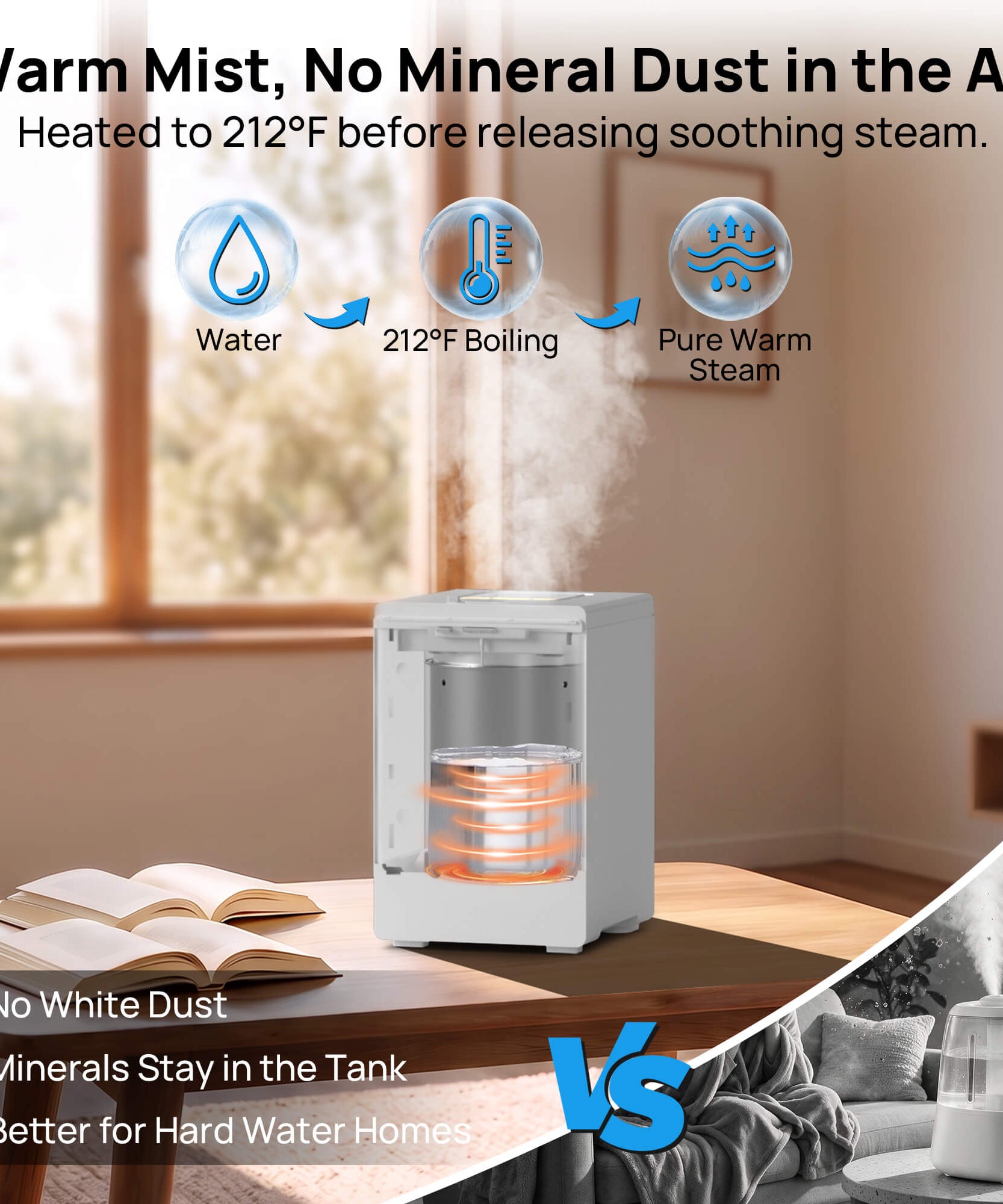 Greenland 4L Stainless Steel Steam Warm Mist Humidifier