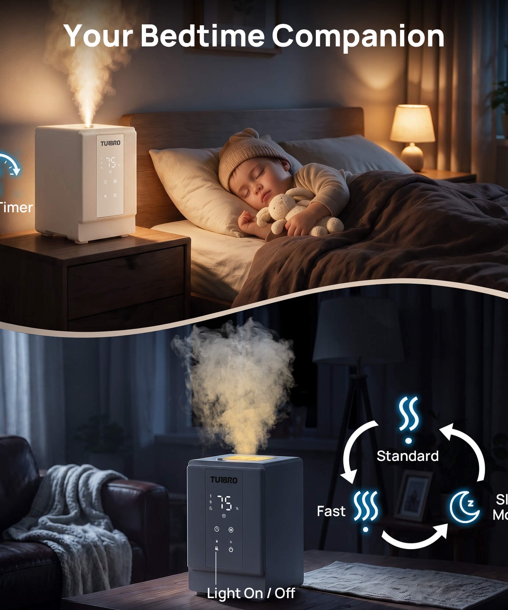 Greenland 4L Stainless Steel Steam Warm Mist Humidifier