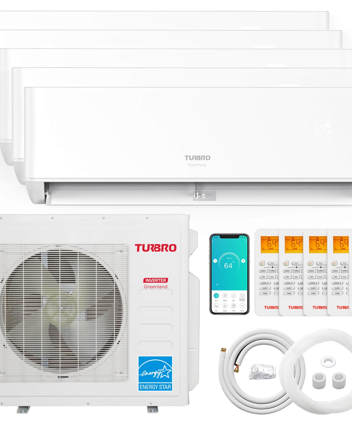Greenland 42,000 BTU Penta-Zone (5) Mini Split AC (R454B)