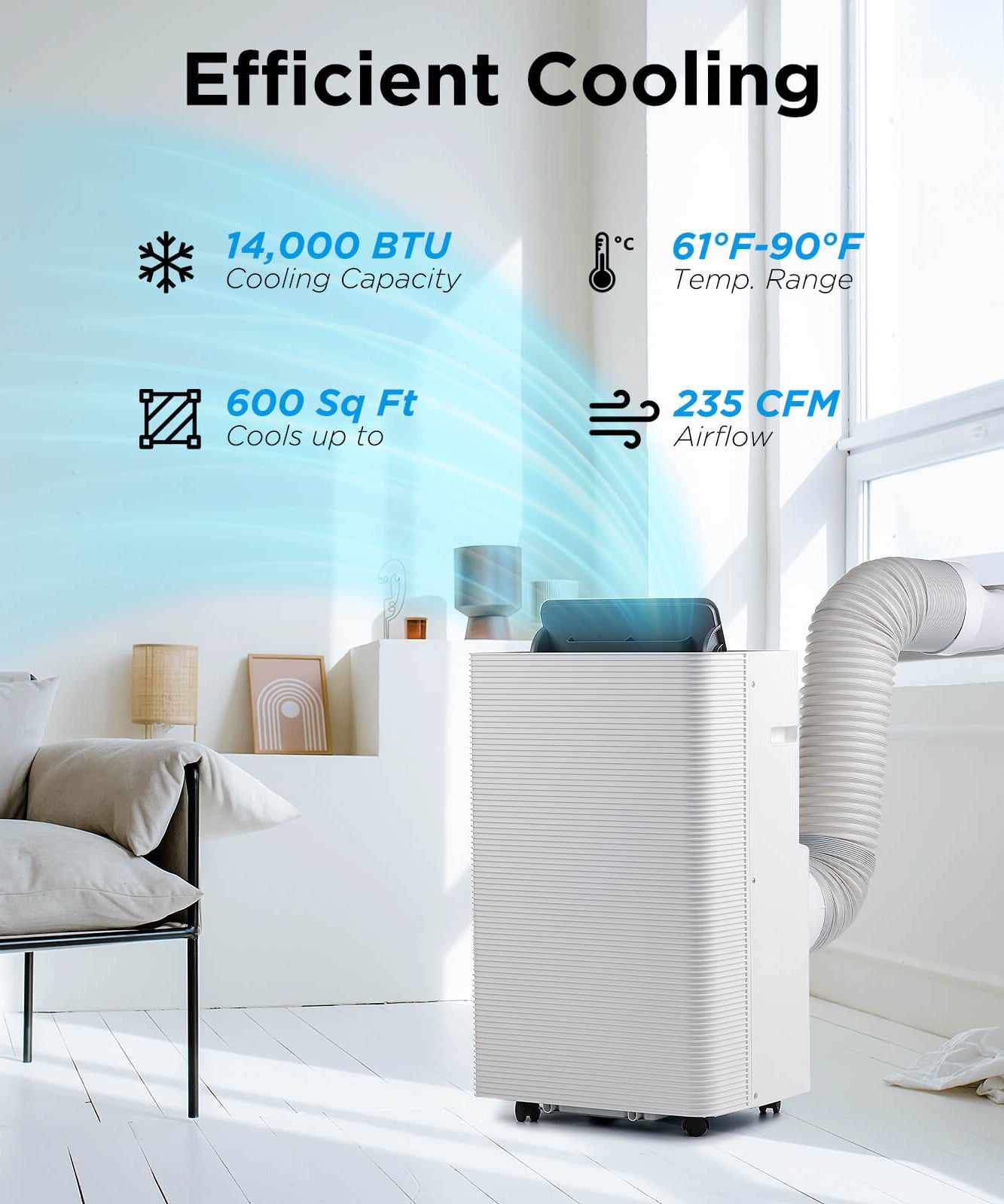 Finnmark 14,000 BTU WiFi Portable Air Conditioner