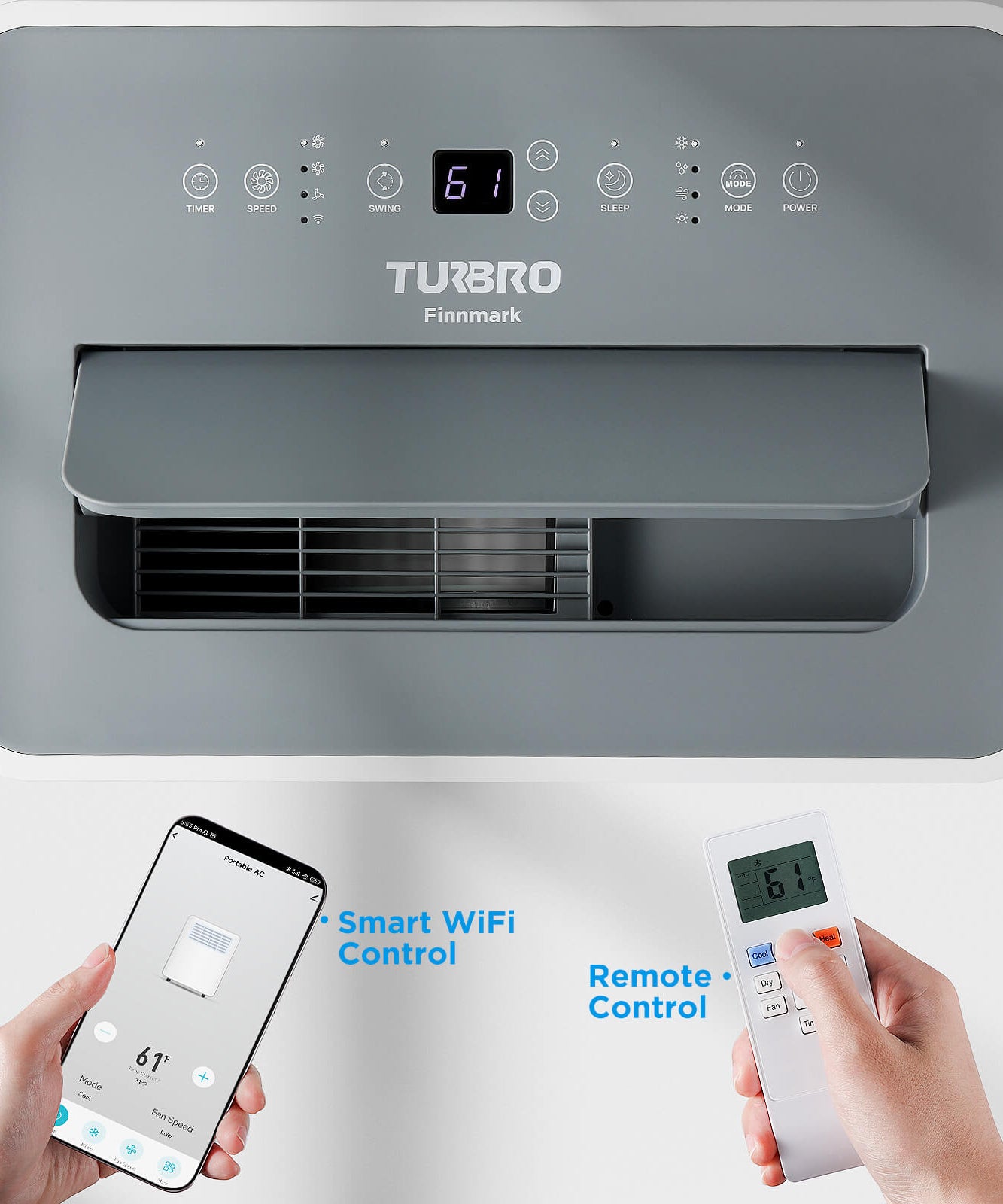 Finnmark 14,000 BTU WiFi Portable Air Conditioner