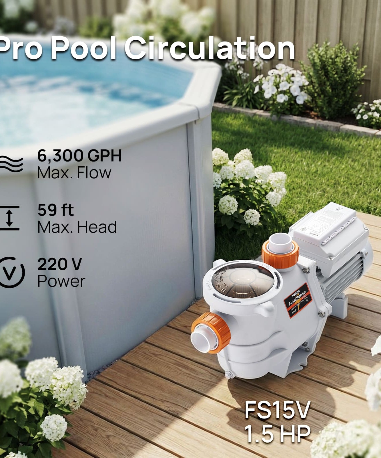 FlowSense Variable Speed Pool Pump, Above-Ground