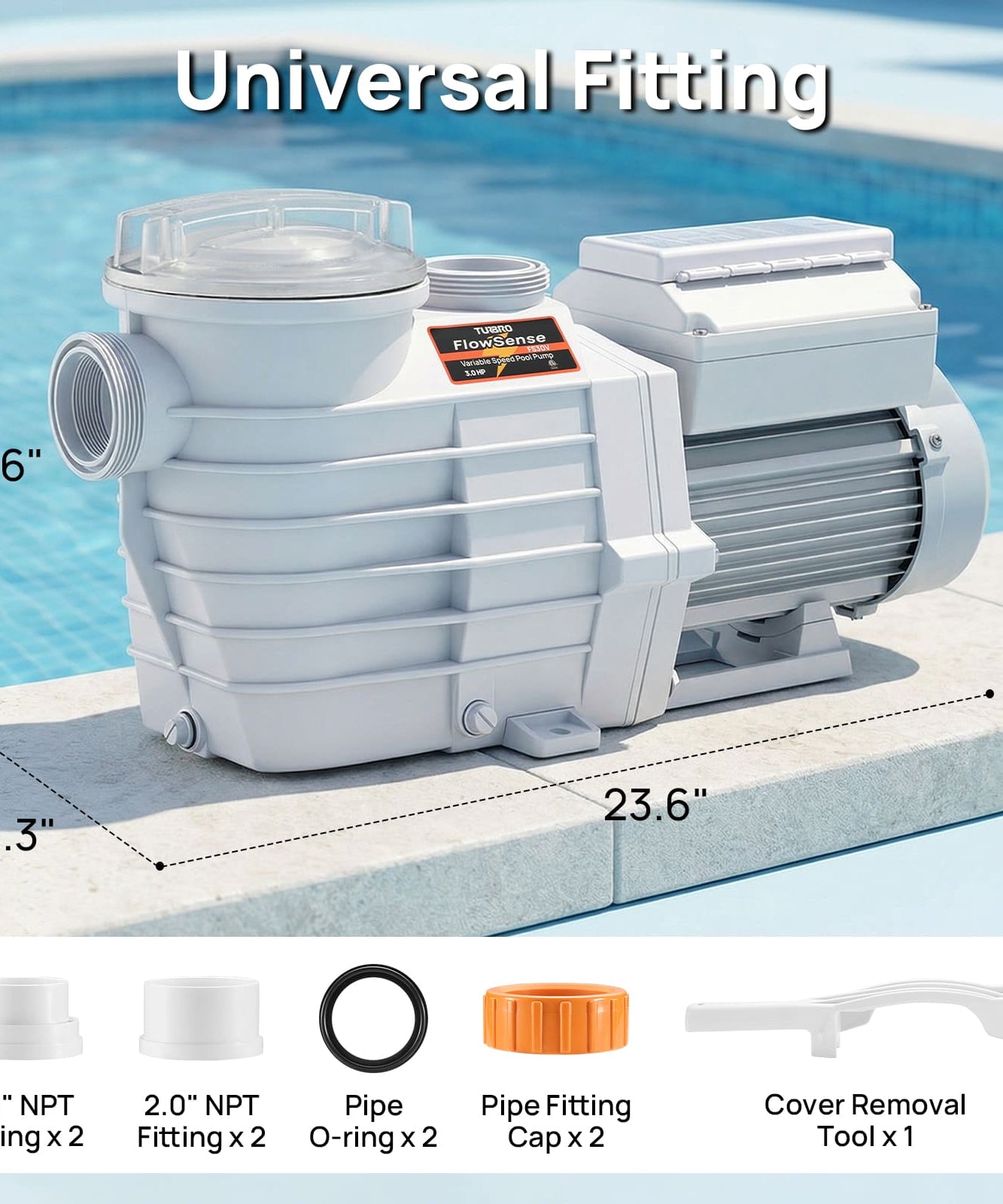 FlowSense Variable Speed Pool Pump, In/Above-Ground