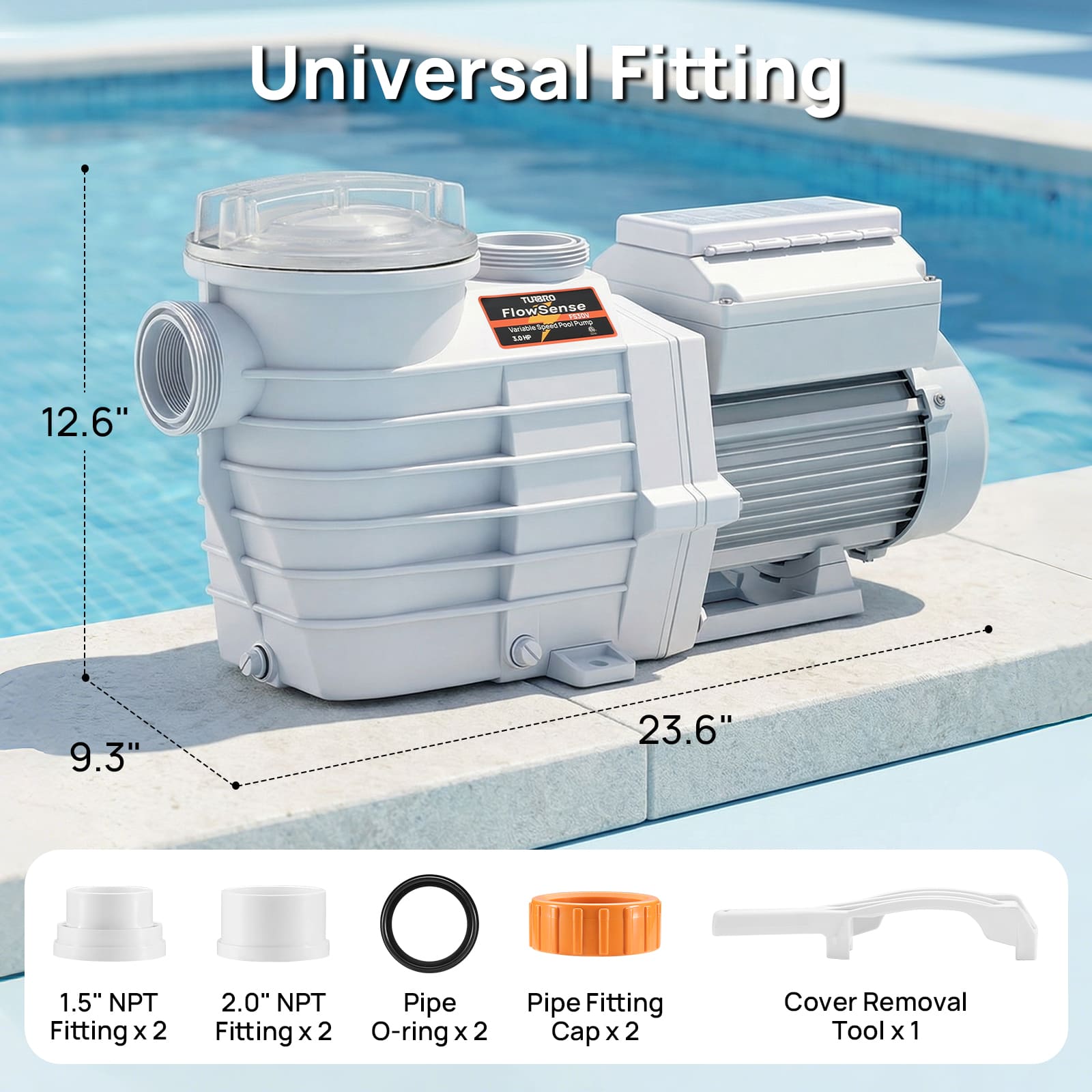 FlowSense Variable Speed Pool Pump, In/Above-Ground