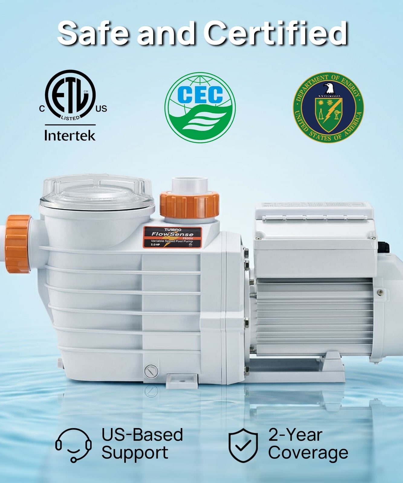 FlowSense Variable Speed Pool Pump, In/Above-Ground