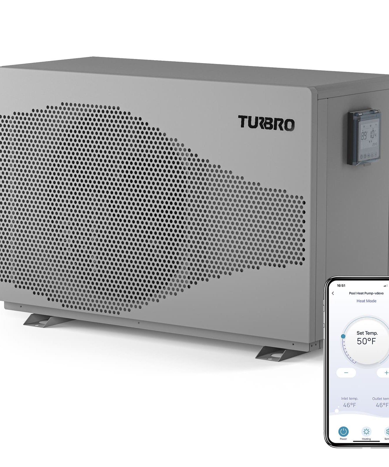 Beluga Inverter Pool Heat Pump, 33K/58K/100K BTU