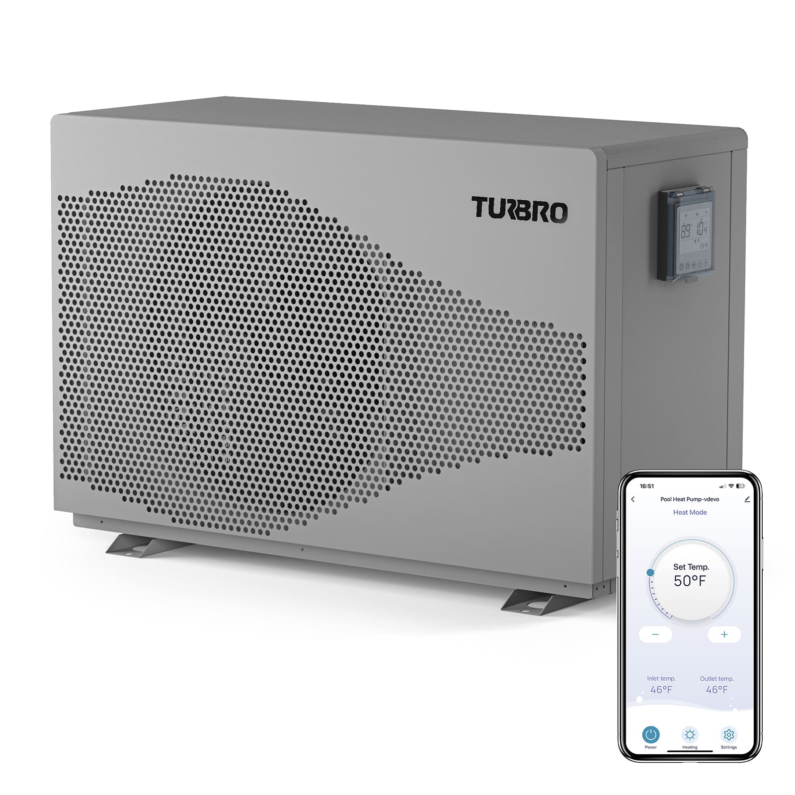 Beluga Inverter Pool Heat Pump, 33K/58K/100K BTU