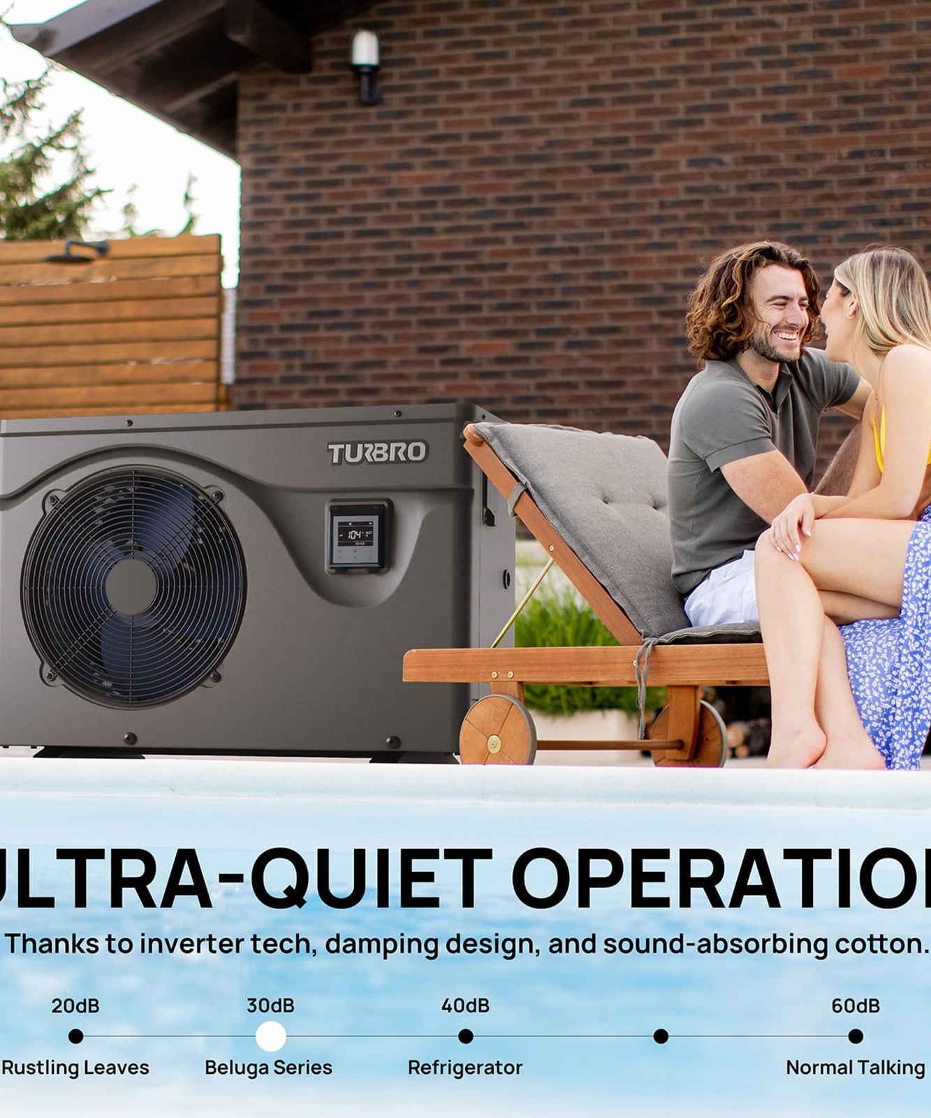Beluga Inverter Pool Heat Pump, 50K/75K BTU