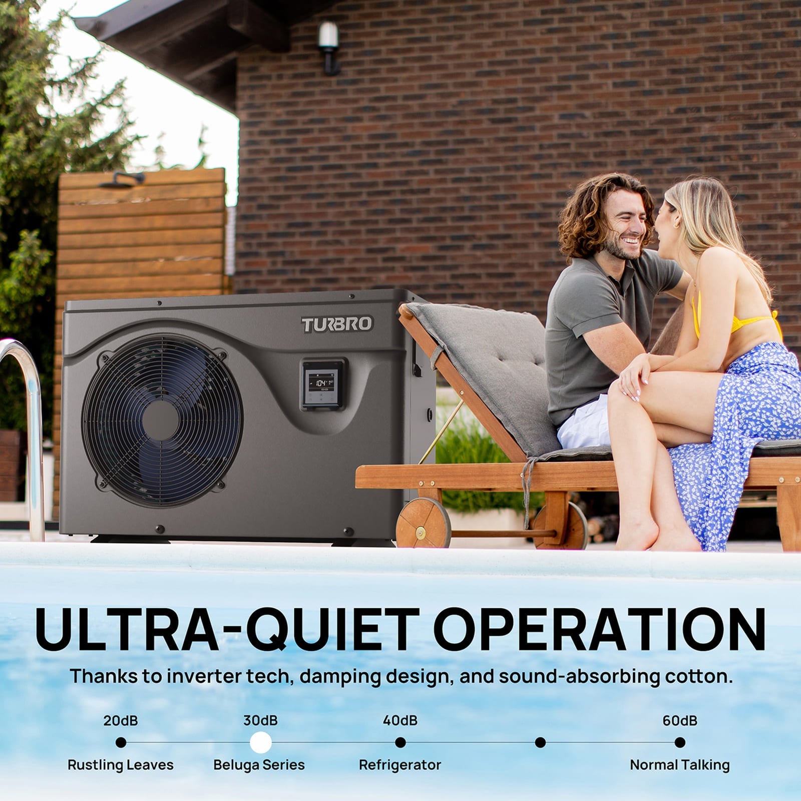 Beluga Inverter Pool Heat Pump, 50K/75K BTU