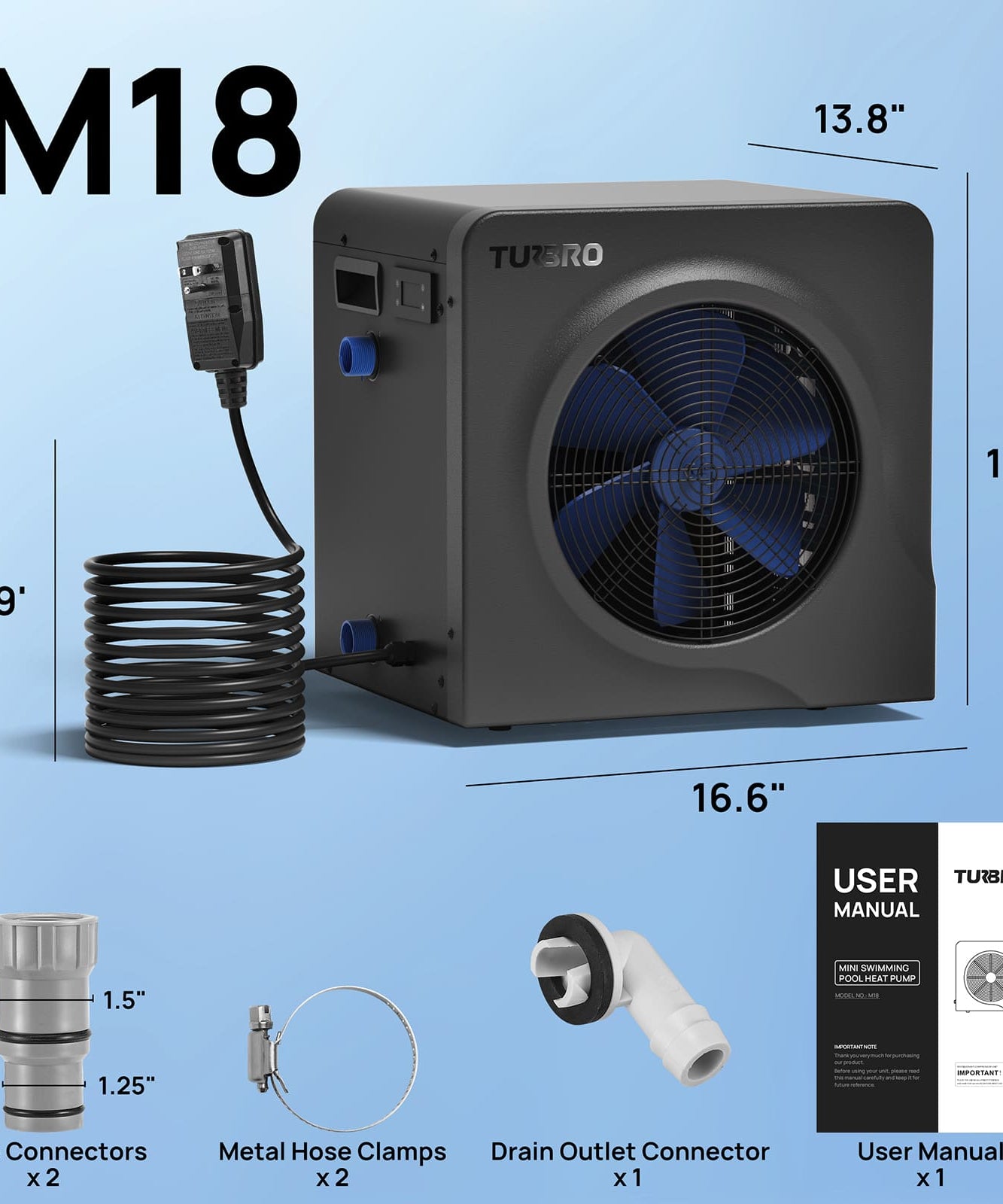 (Open Box) Manatee M18 Swimming Pool Heat Pump