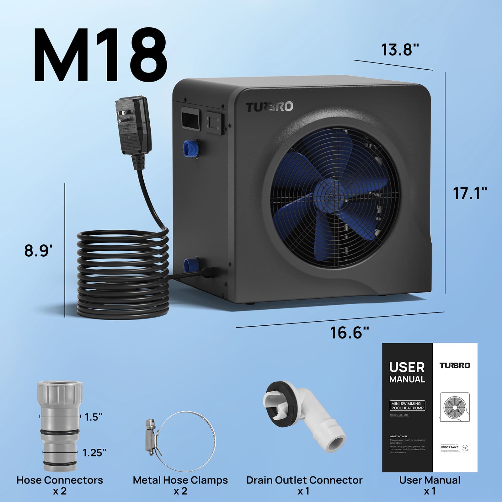 (Open Box) Manatee M18 Swimming Pool Heat Pump
