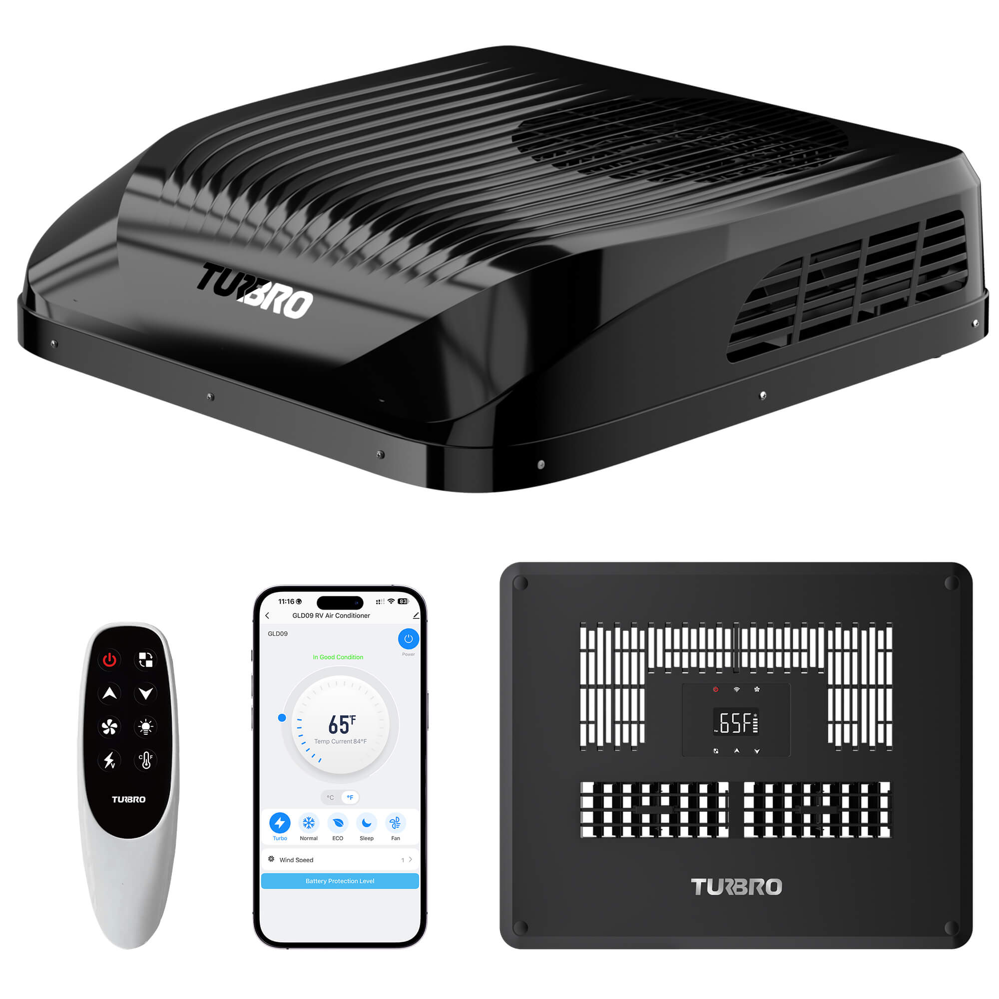Greenland 9,000 BTU 12V DC Inverter Rooftop RV Air Conditioner
