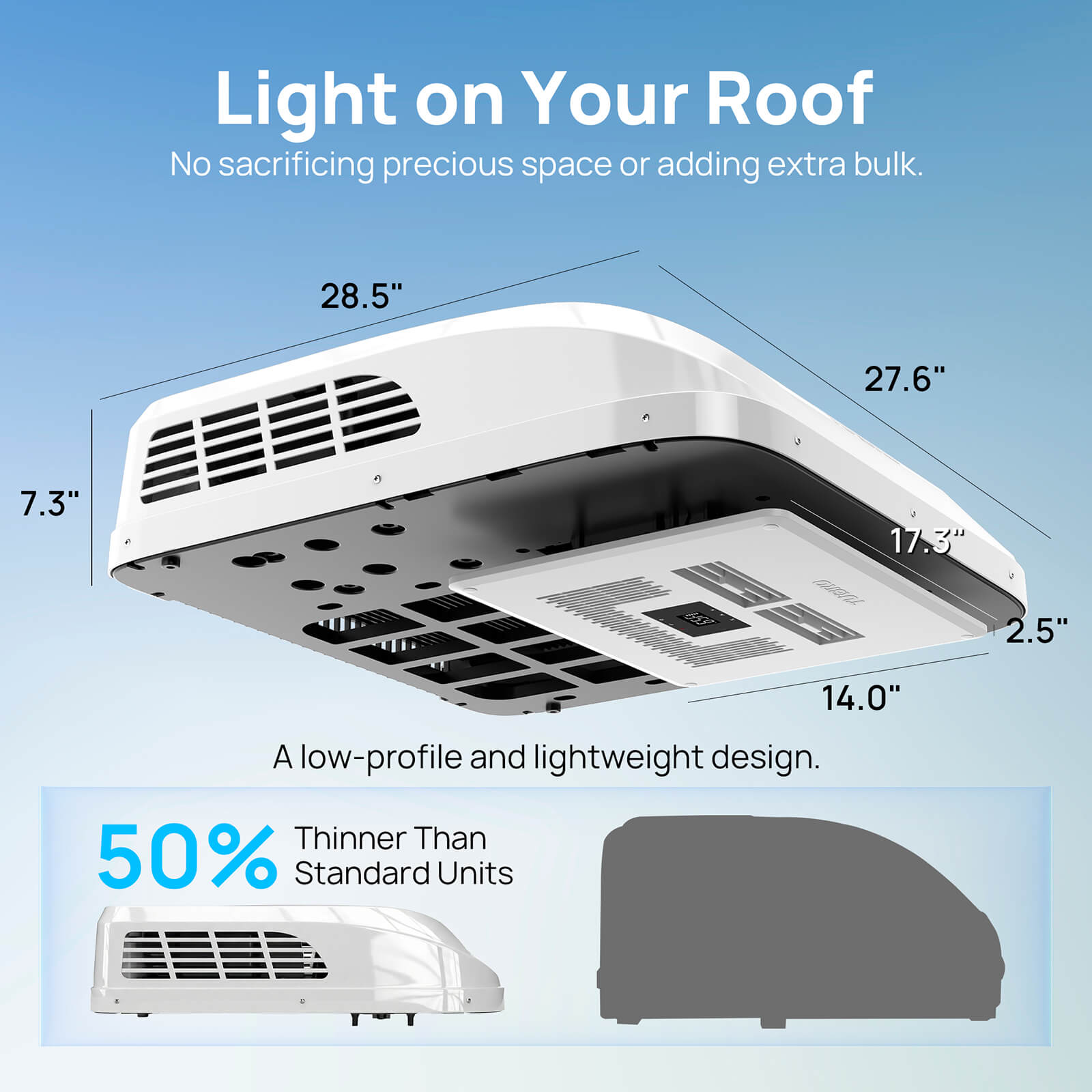 Greenland 9,000 BTU 12V DC Inverter Rooftop RV Air Conditioner