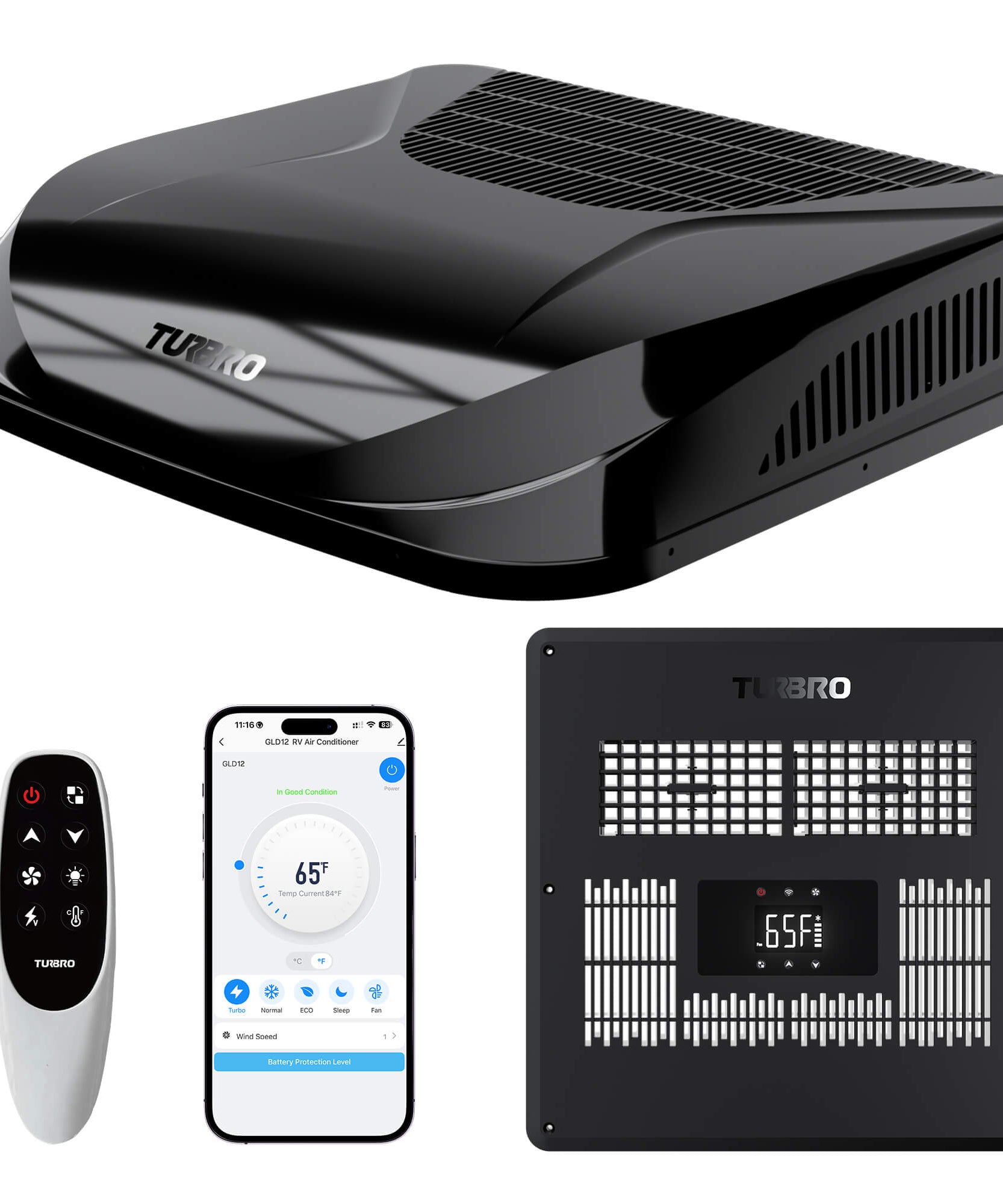 Greenland 12,000 BTU 12V DC Inverter Rooftop RV Air Conditioner