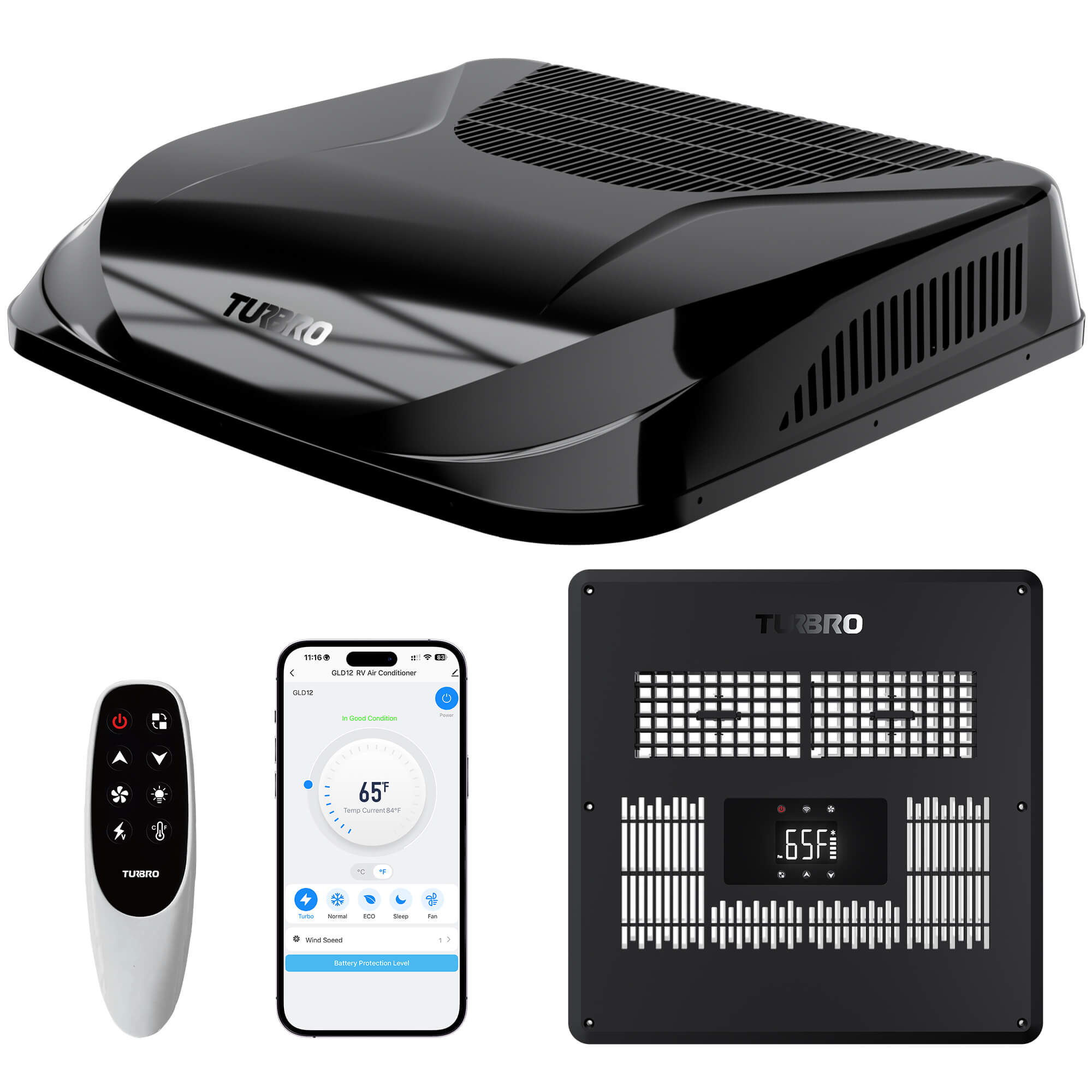 Greenland 12,000 BTU 12V DC Inverter Rooftop RV Air Conditioner