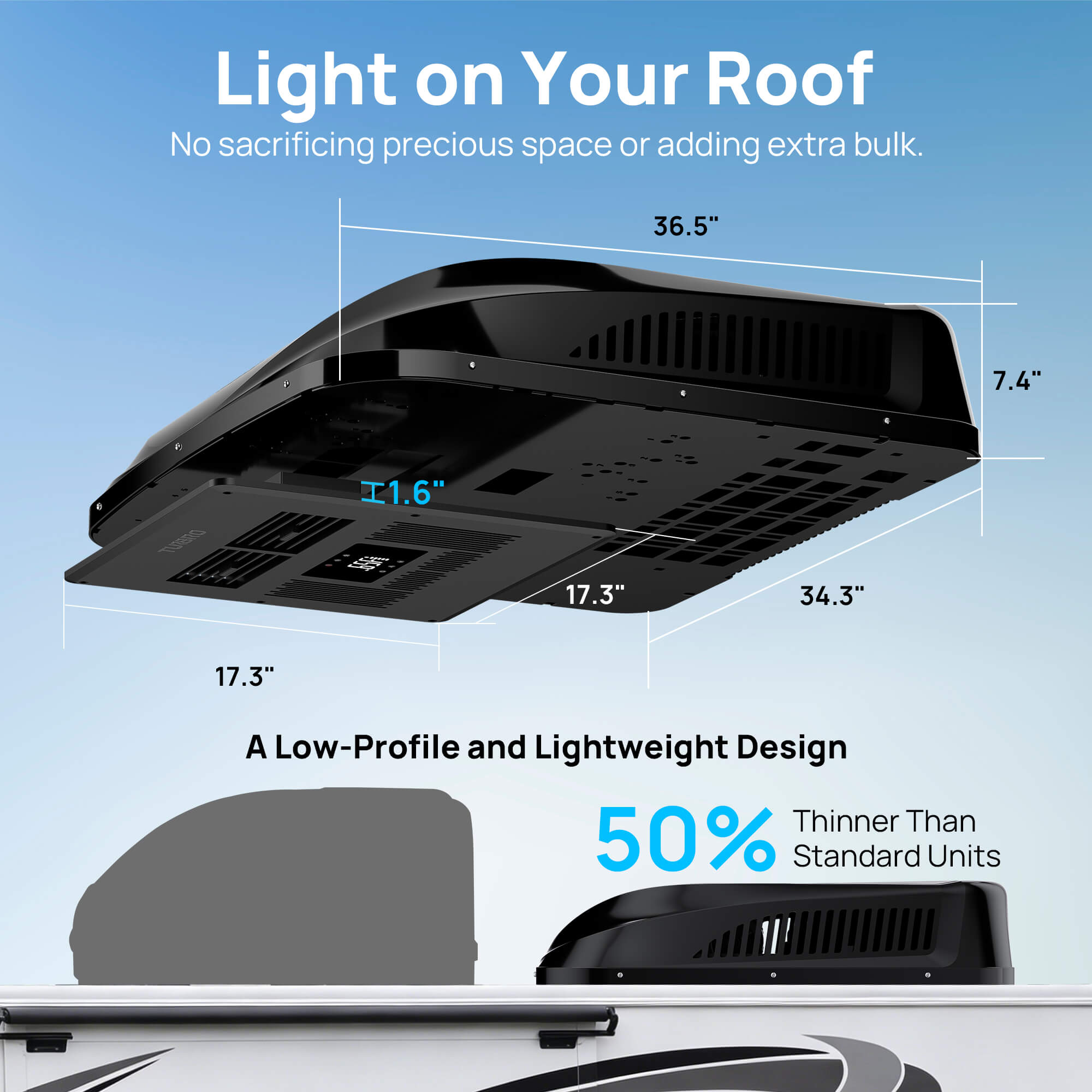 Greenland 12,000 BTU 12V DC Inverter Rooftop RV Air Conditioner