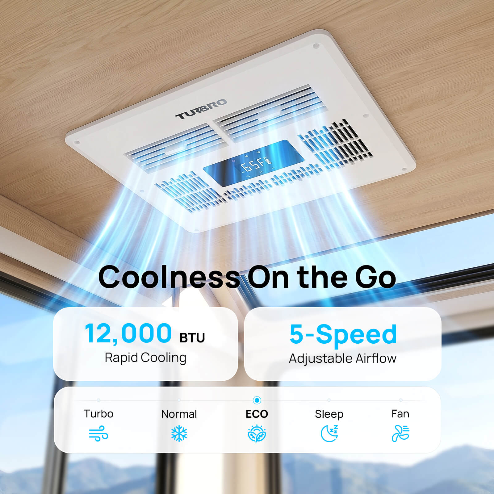 Greenland 12,000 BTU 12V DC Inverter Rooftop RV Air Conditioner