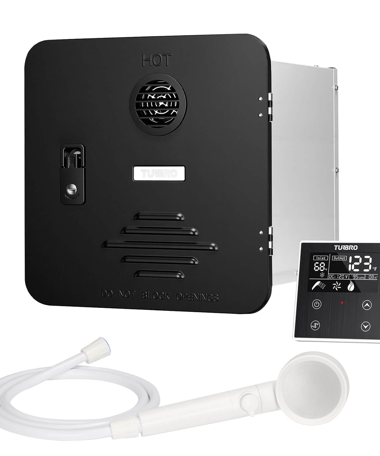 Rotorua 65K BTU RV Tankless Propane Water Heater with Door