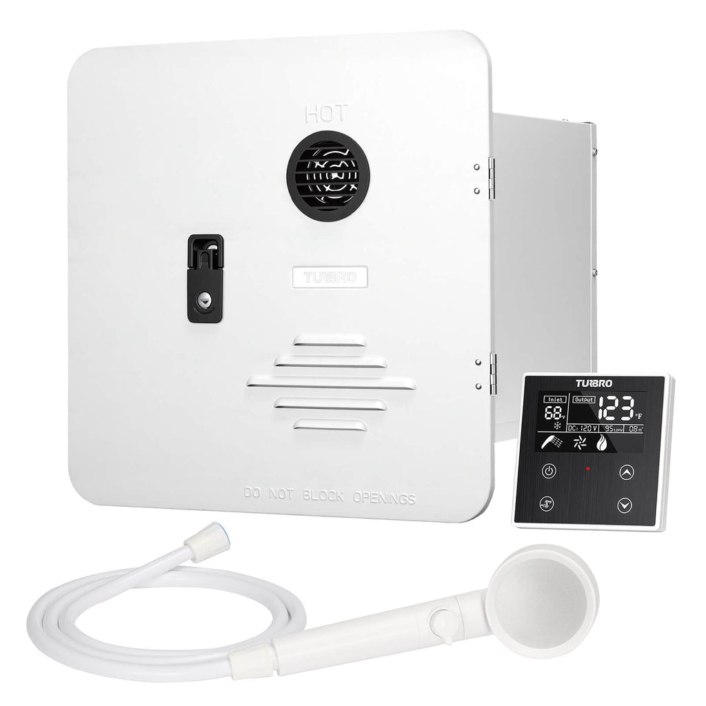 Rotorua 65K BTU RV Tankless Propane Water Heater with Door