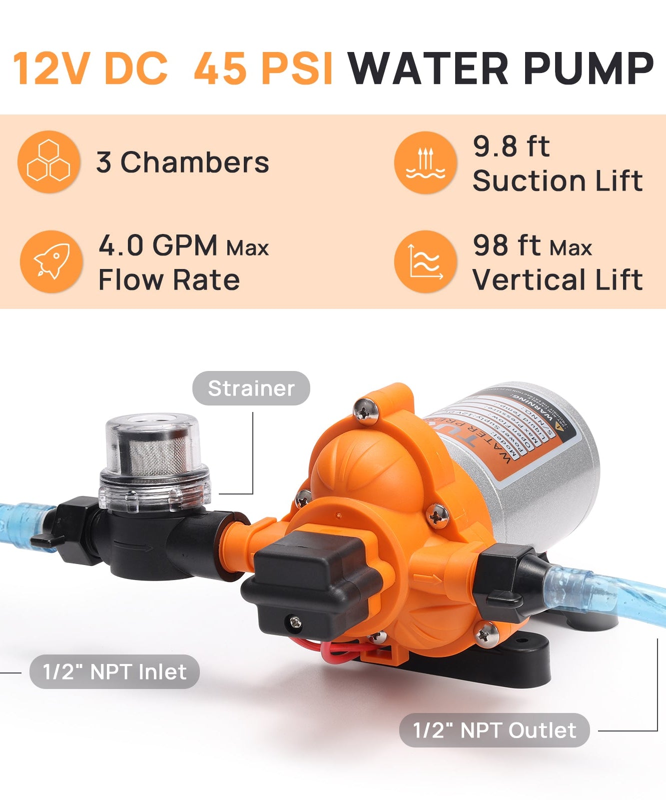 Rotorua RV Diaphragm Water Pressure Pump