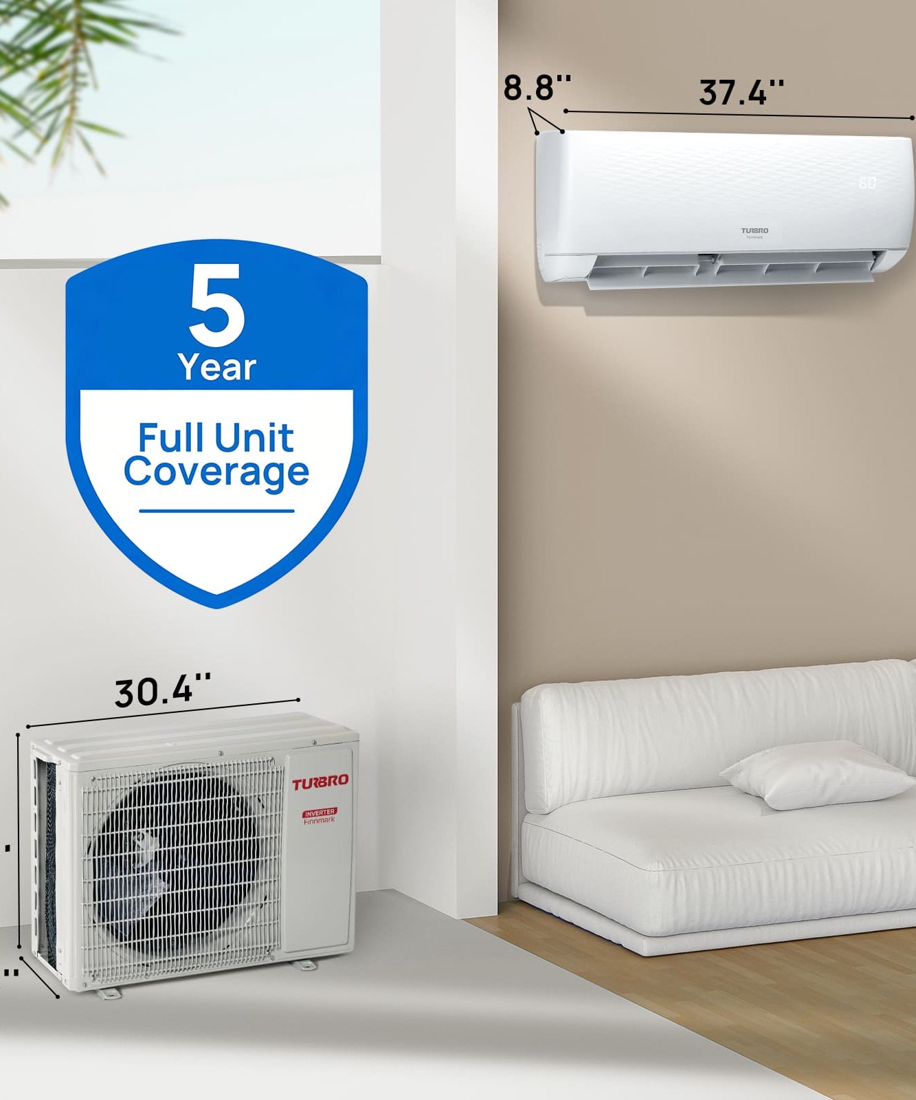 Finnmark 18,000 BTU Single Zone Mini Split AC (R32)