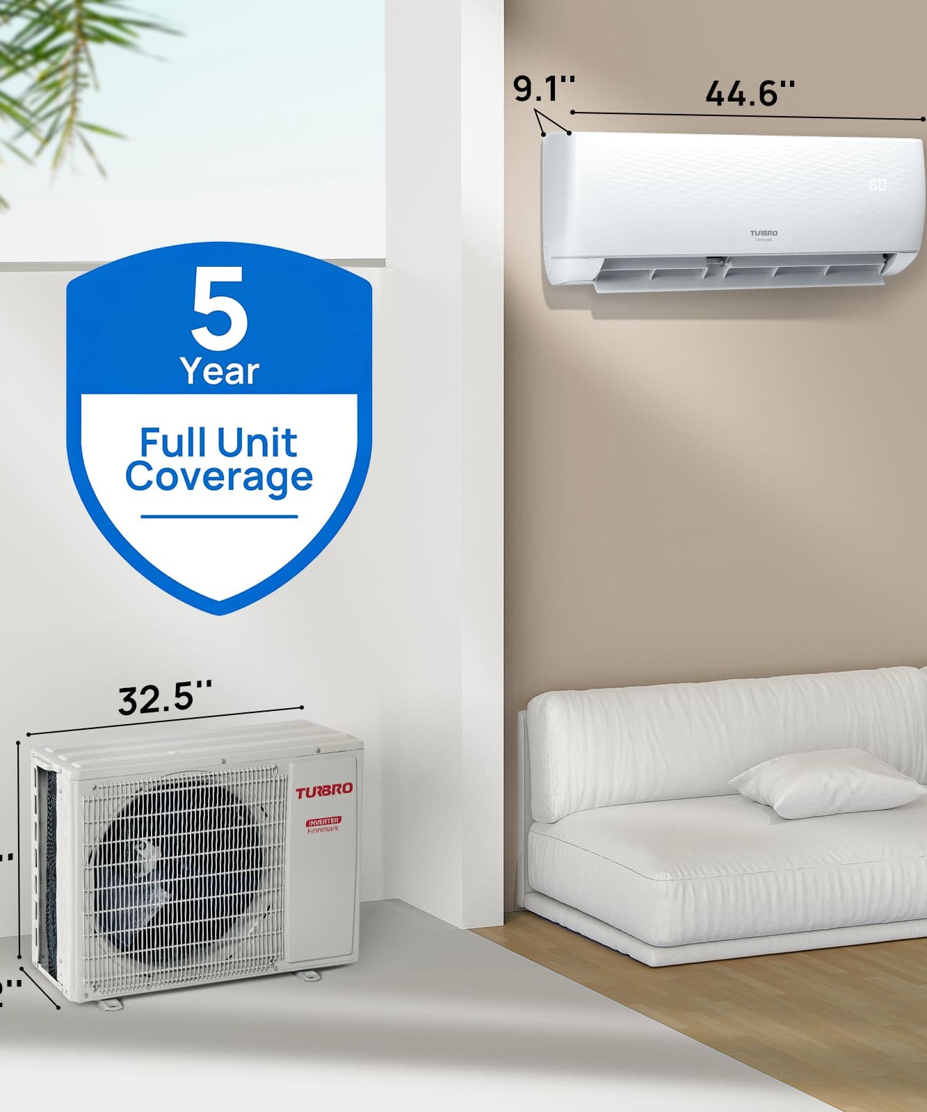 Finnmark 24,000 BTU Single Zone Mini Split AC (R32)