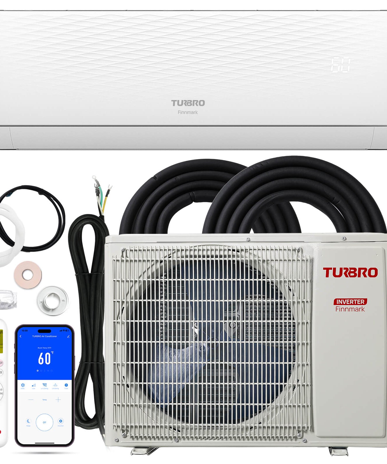 Finnmark 12,000 BTU Single Zone Mini Split AC (R32)
