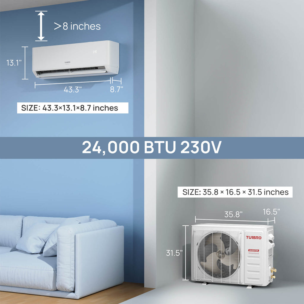 Greenland 24,000 BTU Single Zone Mini Split AC (R454B)