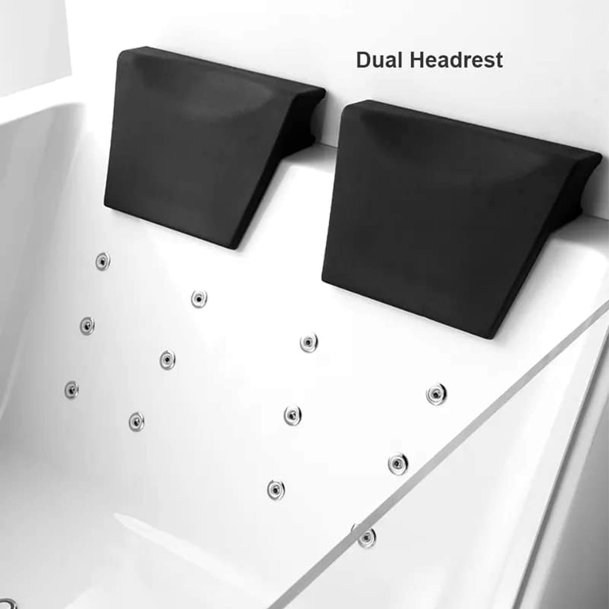Nuvia Solstice 71-Inch Luxury 2-Person Acrylic Whirlpool Tub With LED Lights Jets And Faucet (SAK69173)