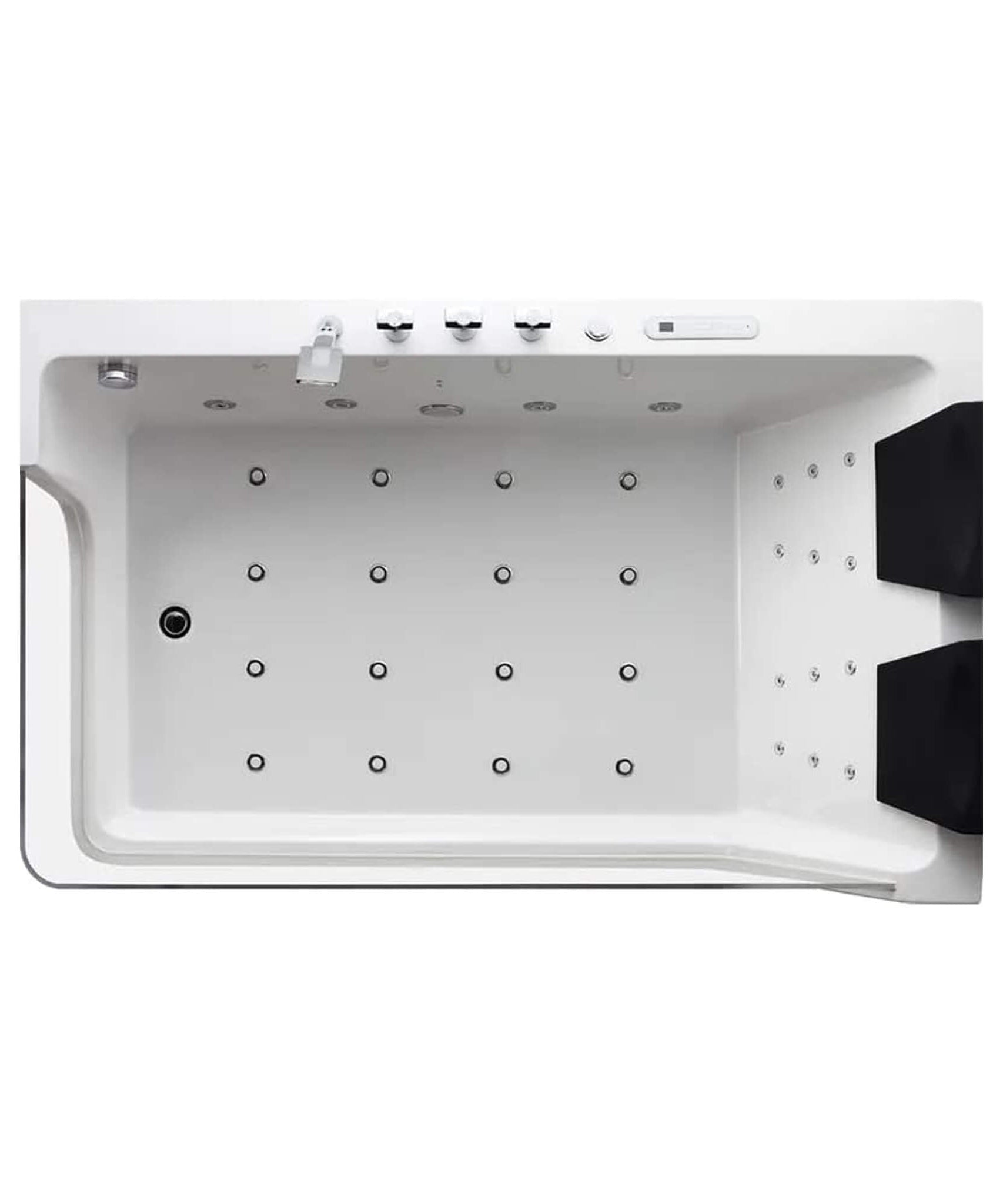 Nuvia Solstice 71-Inch Luxury 2-Person Acrylic Whirlpool Tub With LED Lights Jets And Faucet (SAK69173)