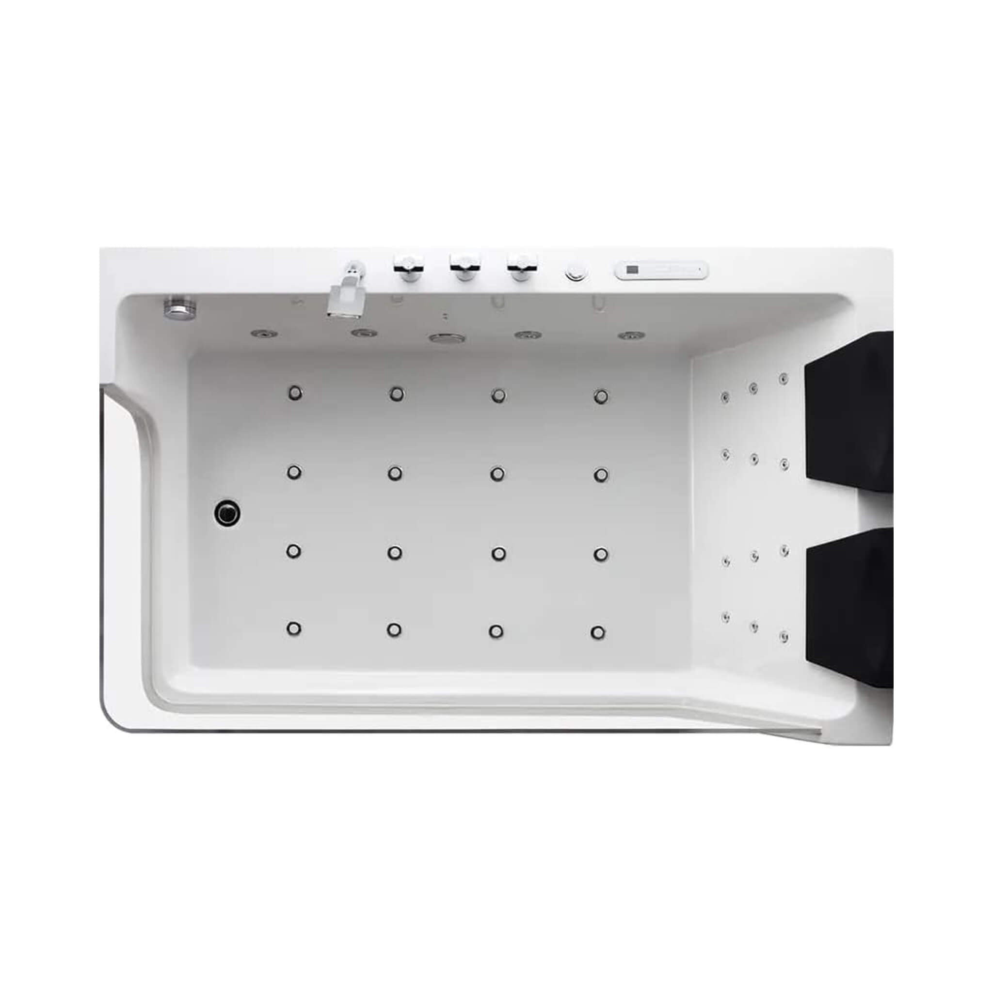 Nuvia Solstice 71-Inch Luxury 2-Person Acrylic Whirlpool Tub With LED Lights Jets And Faucet (SAK69173)