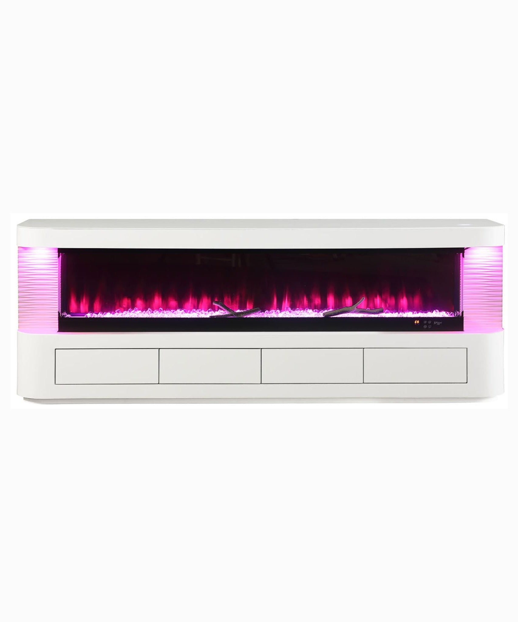 Nuvia 71-Inch Modern White Electric Fireplace TV Stand With 3-Level LED Brightness Setting [TV Stand Only] (SAK94120)