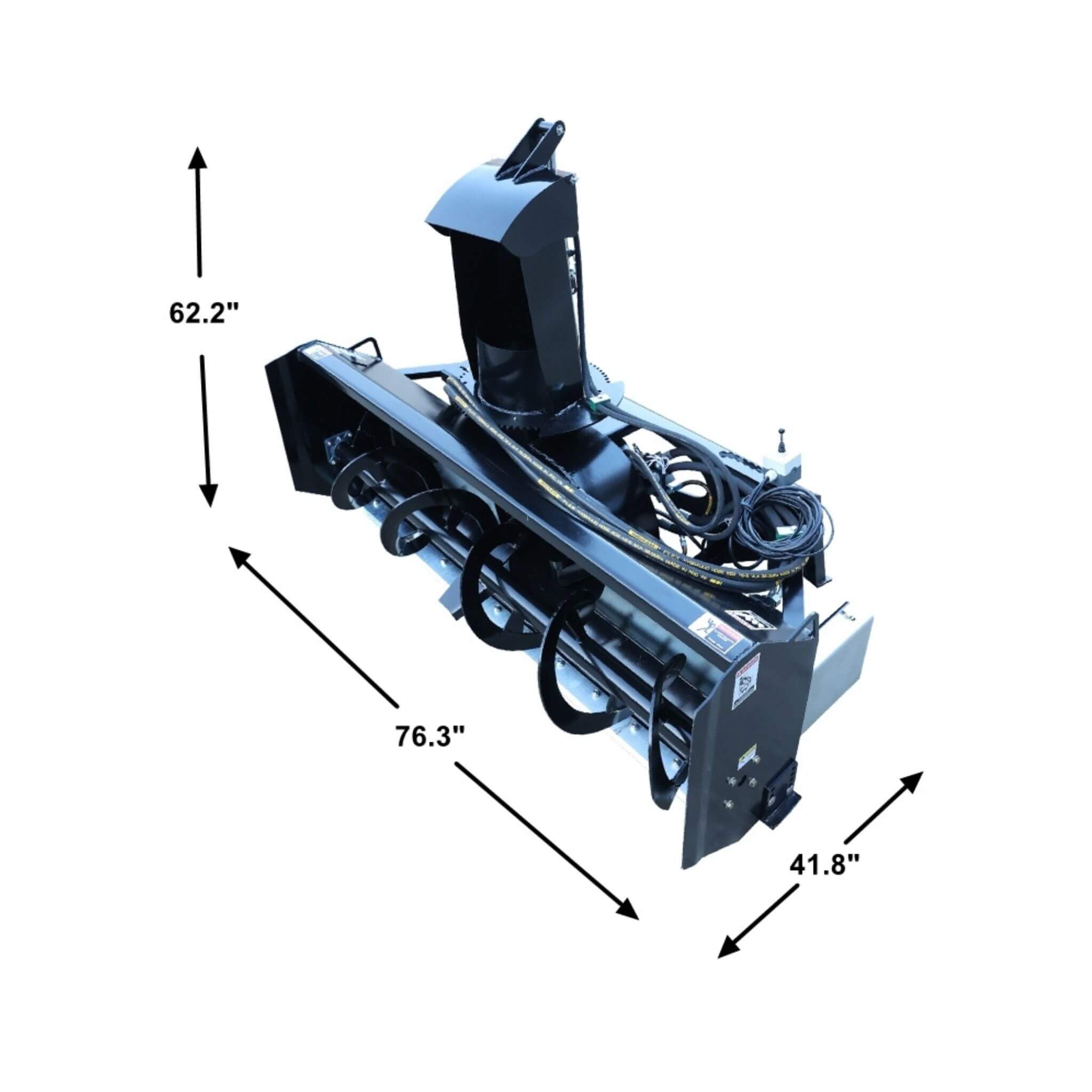72-Inch Heavy-Duty Hydraulic Skid Steer Snow Blower Attachment (SAK59371)