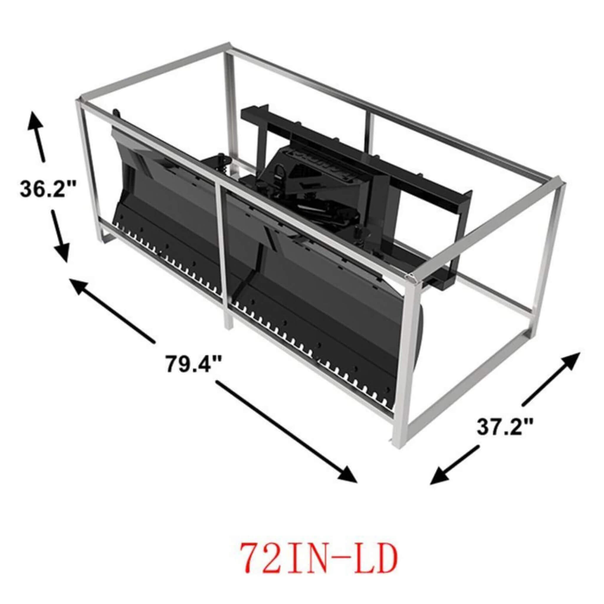 72-Inch Light-Duty Snow Plow Skid Steer Attachment With Dozer Blade And Universal Quick Attach (SAK71938)
