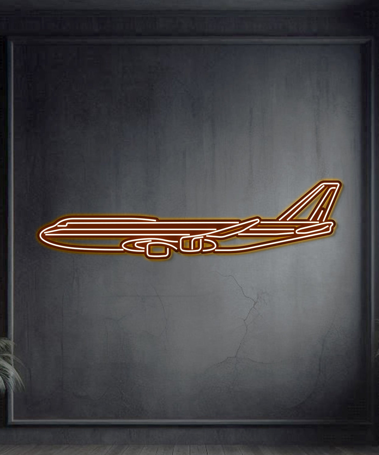 747-8 Metall-Neon-Flugzeug-Wandkunst - NCN0003