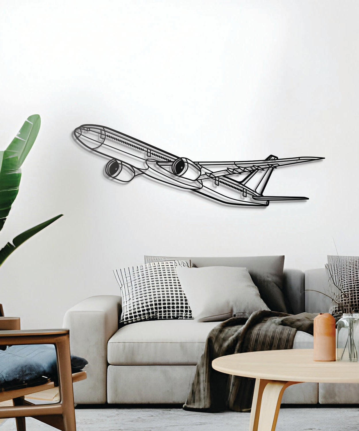 777-9 Winkelmetall Flugzeug Wandkunst - NCP0362