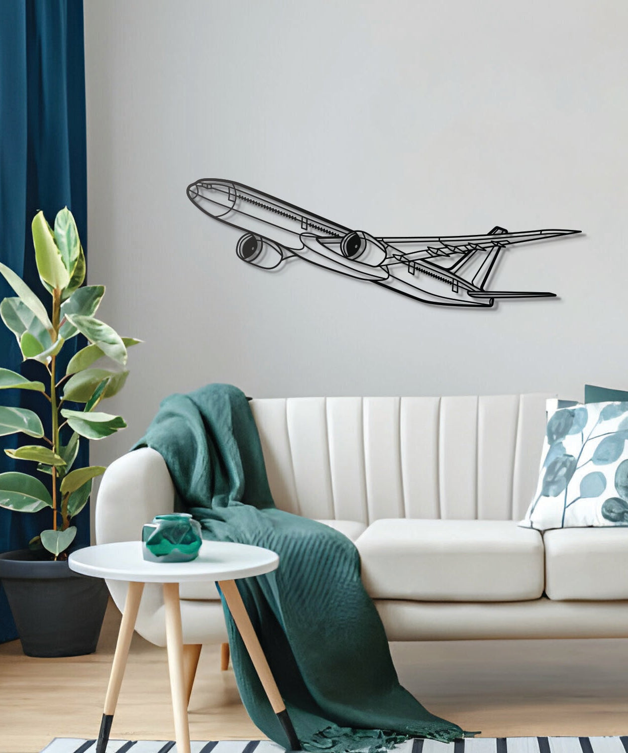 777-9 Winkelmetall Flugzeug Wandkunst - NCP0362