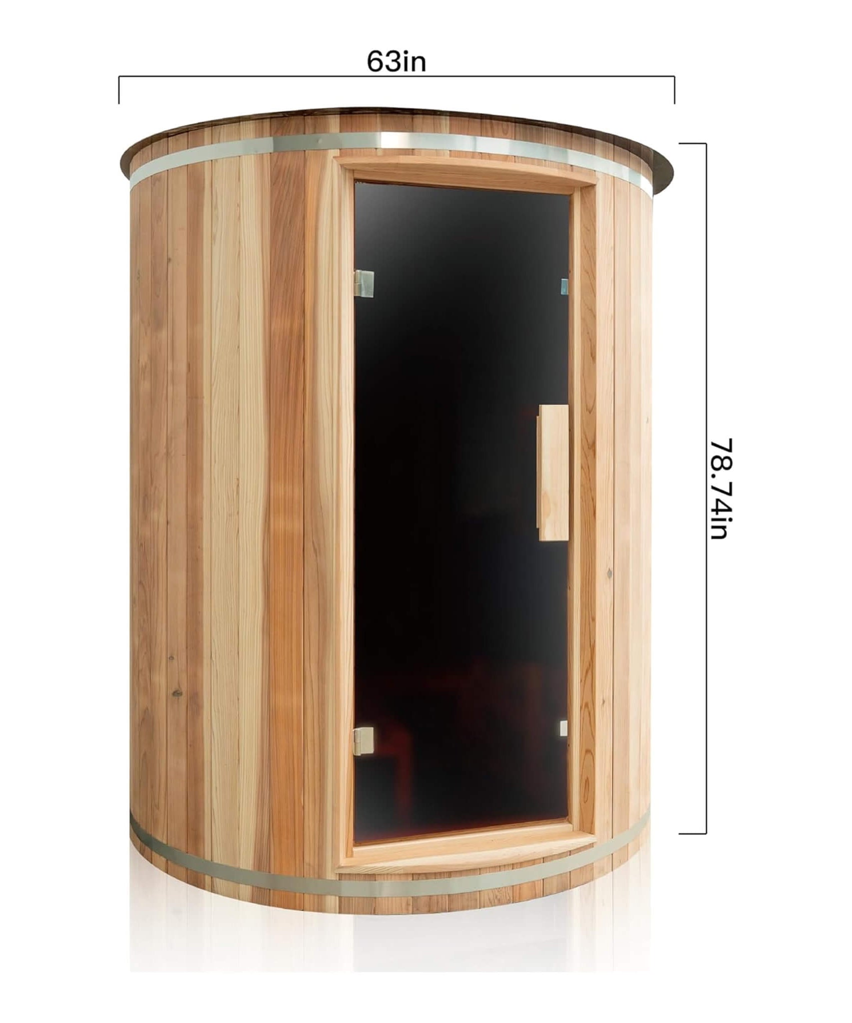Thermora Barcelona Premium 78-Inch 4-Person Cedar Wood Outdoor Vertical Barrel Sauna With 6KW Heater, LED Lights And Stones (SAK74813)